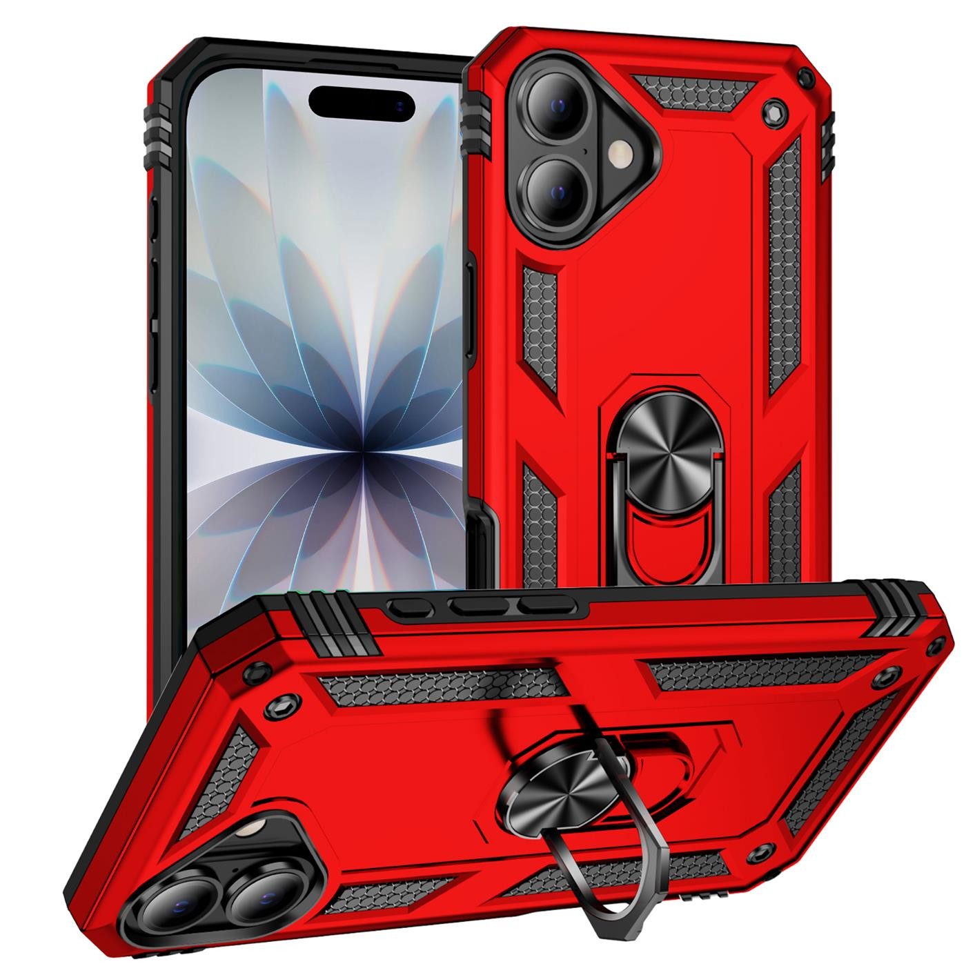 CoolGadget Handyhülle Armor Shield Case für Apple iPhone 17 6,3 Zoll, Outdoor Cover mit Magnet Ringhalterung Handy Hülle für iPhone 17