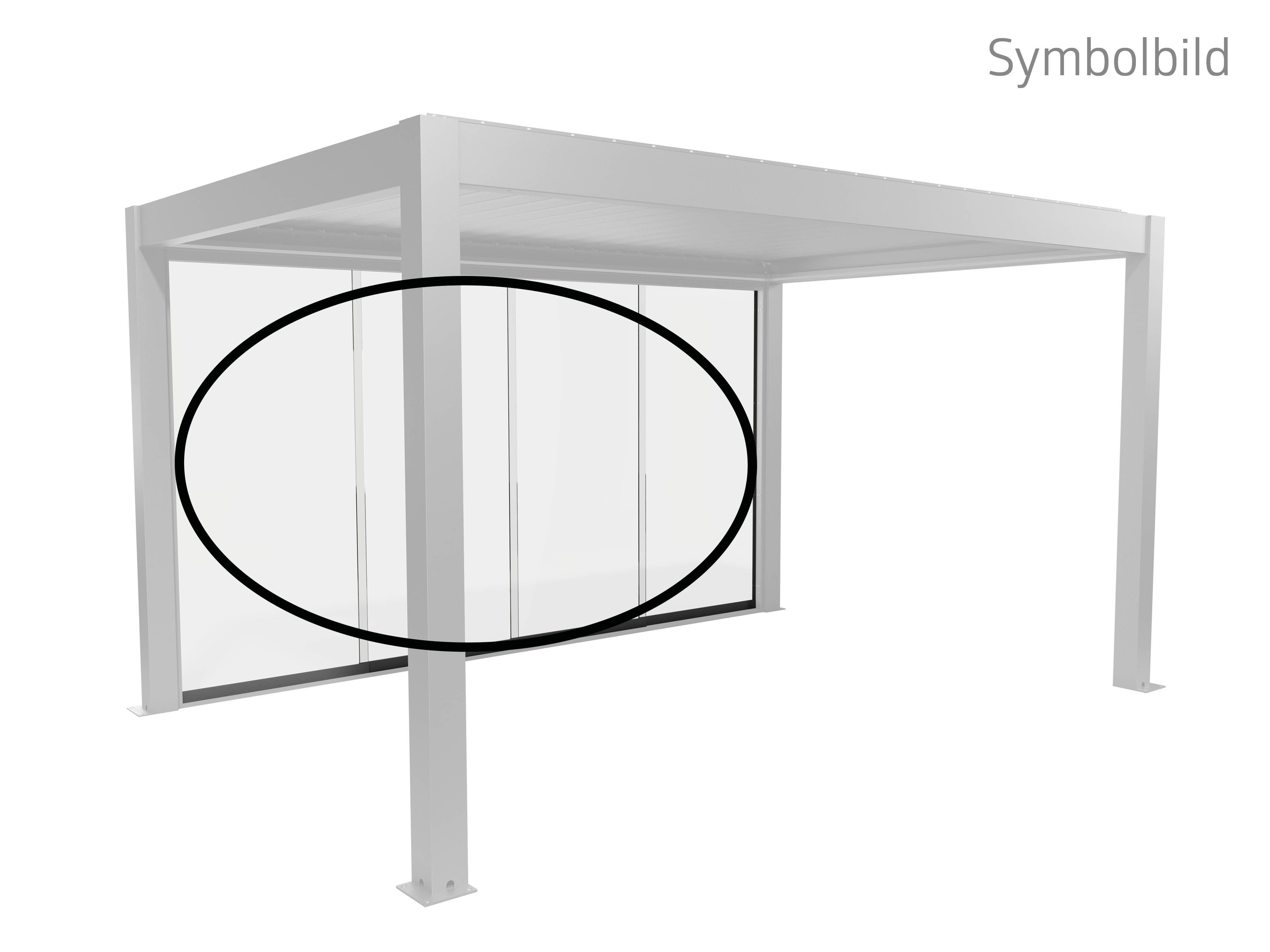 Biohort Glasschiebetür Klarglas Gr. 3 m für Pergola, verschiedene Farben, 272x 234,9 cm, Glaselemente aus 10 mm ESG