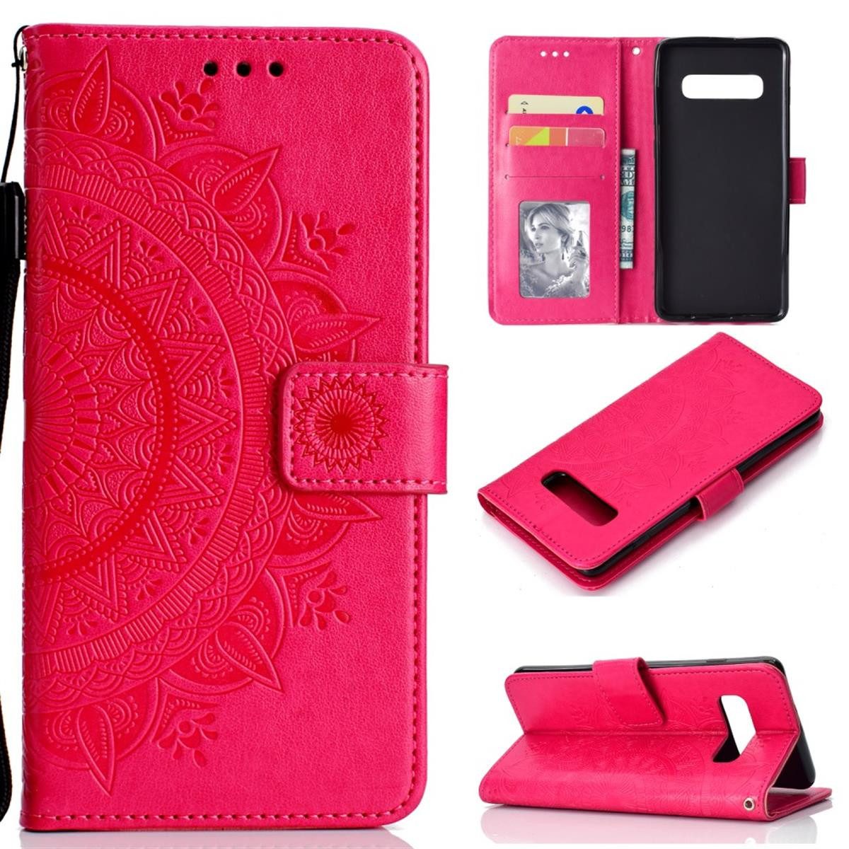 CoverKingz Handyhülle Hülle für Samsung Galaxy S10 Handyhülle Flip Case Cover Handytasche 15,2 cm (6 Zoll), Klapphülle Schutzhülle mit Kartenfach Schutztasche Motiv Mandala