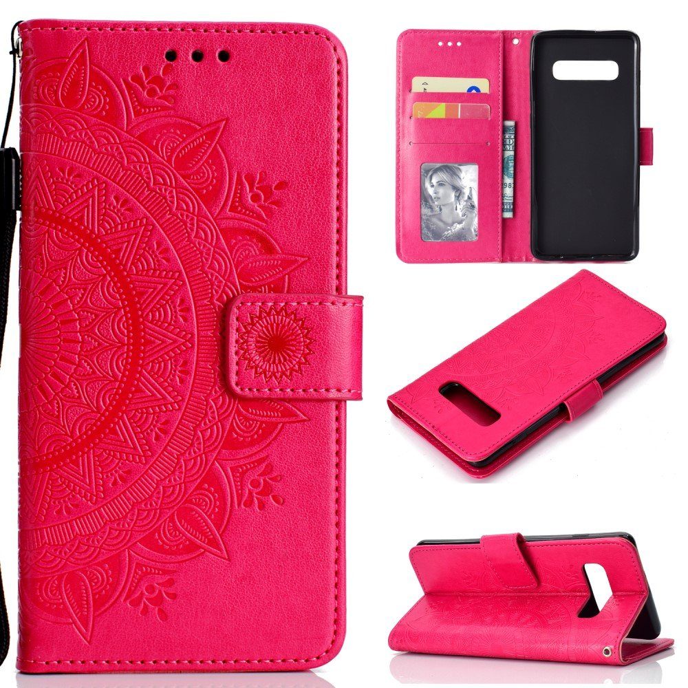 CoverKingz Handyhülle Hülle für Samsung Galaxy S10 Handyhülle Flip Case  Cover Handytasche 15,2 cm (6 Zoll), Klapphülle Schutzhülle mit Kartenfach  Schutztasche Motiv Mandala