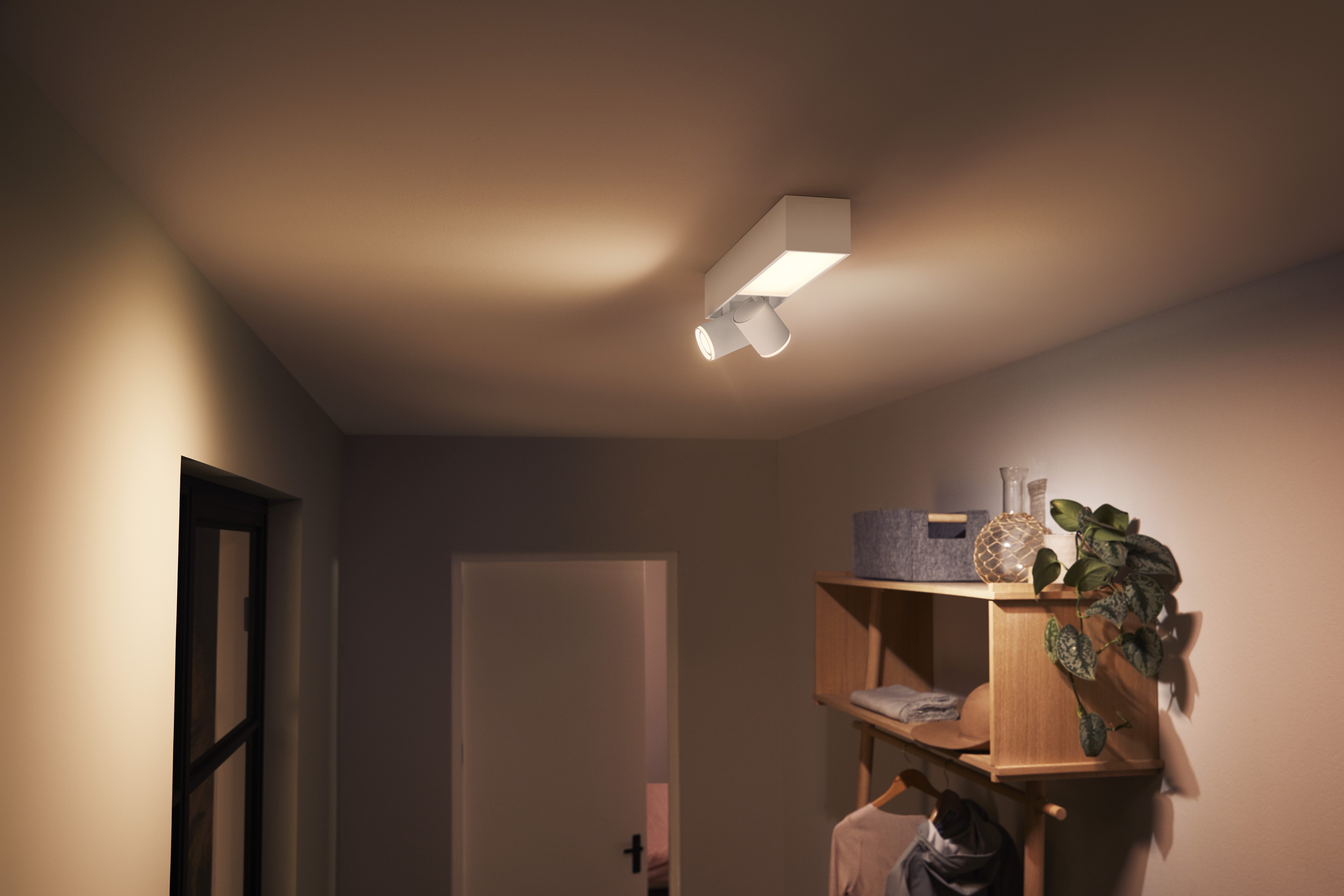 Philips Hue Smarte LED-Leuchte White & Color Ambiance Centris 2er Spot schwarz, Abschaltautomatik, Bluetooth, CCT - über Fernbedienung, Dimmfunktion, Farbsteuerung, Farbwechsel, Leuchtdauer einstellbar, Memoryfunktion, Nachtlichtfunktion, RGB, Smart Home, Timerfunktion, dimmbar über Fernbedienung, erweiterbar, mehrere Helligkeitsstufen, LED wechselbar, RGB, Bequeme Lichtsteuerung