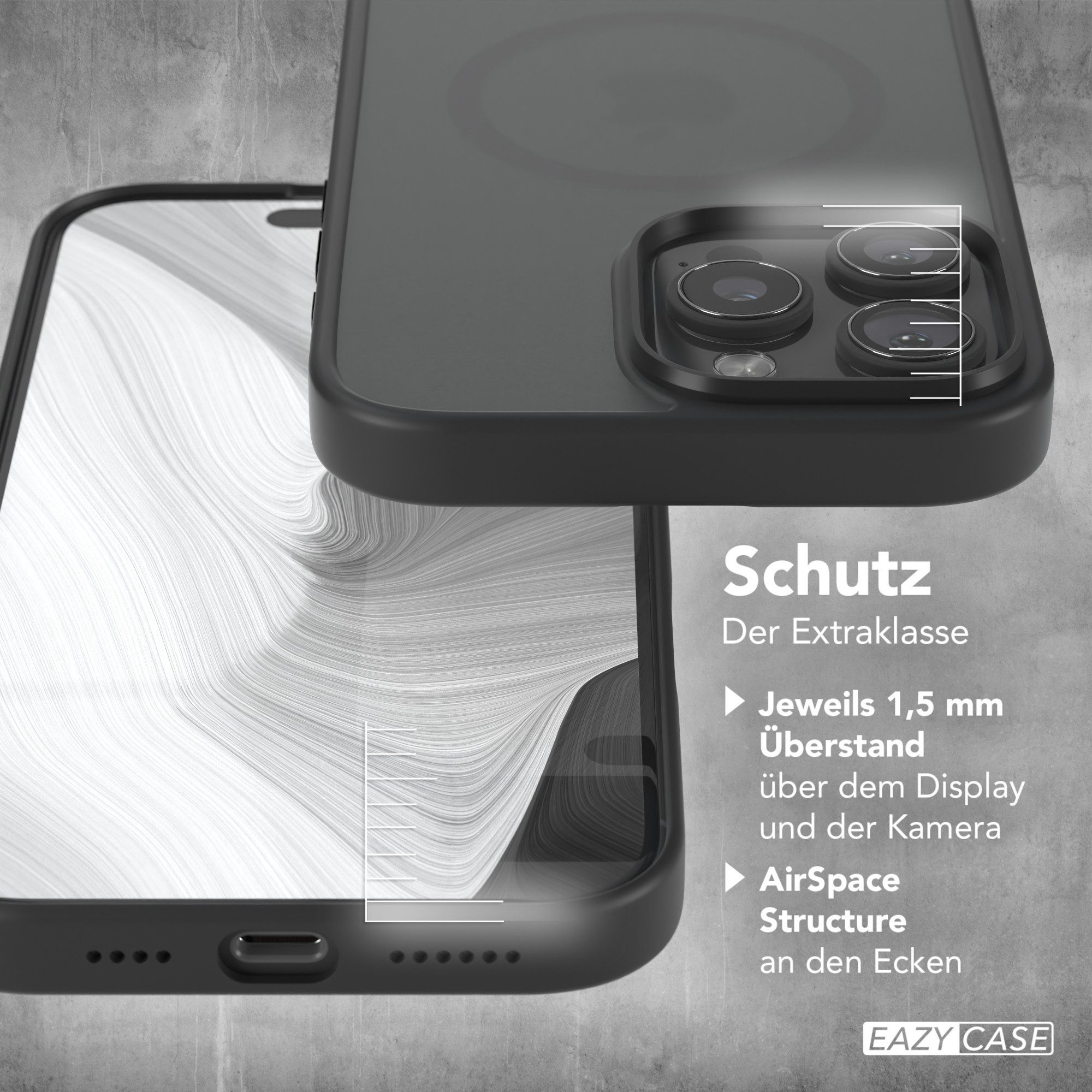 EAZY CASE Handyhülle Outdoor Case MagSafe für Apple iPhone 16 Pro Max 6,9 Zoll, Outdoor Handy Hülle Slim Cover Silicon Case Bumper Outdoorcase Schwarz – Bild 4 von 5