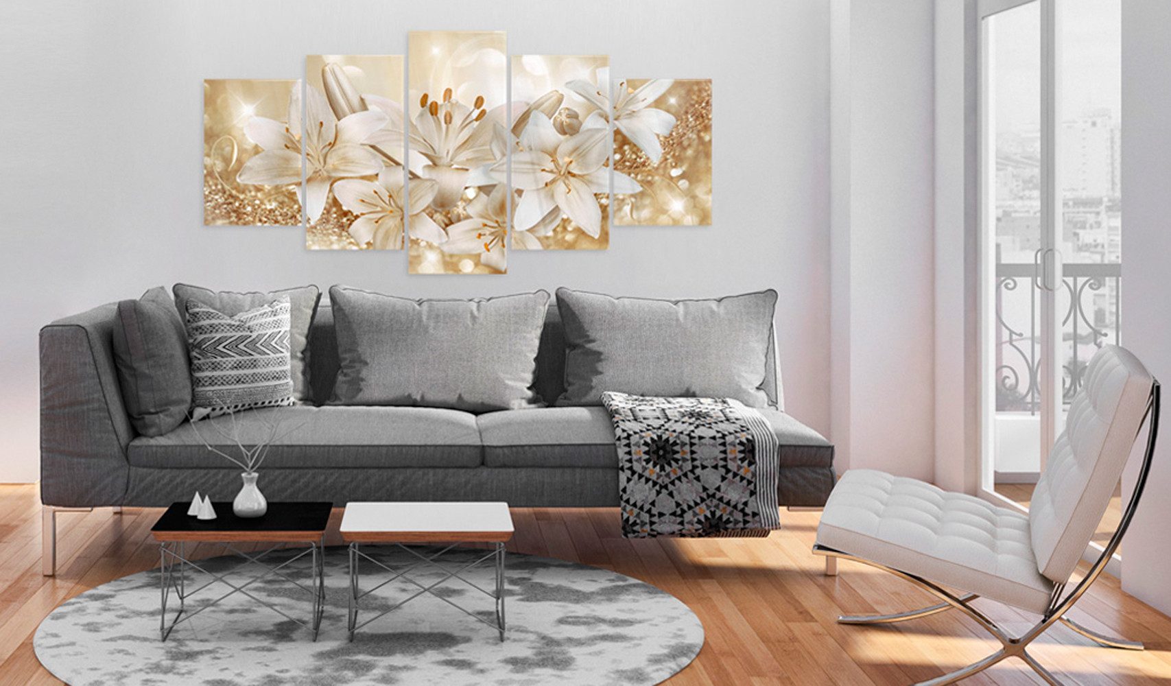 Artgeist Acrylglasbild Golden Bouquet [Glass]