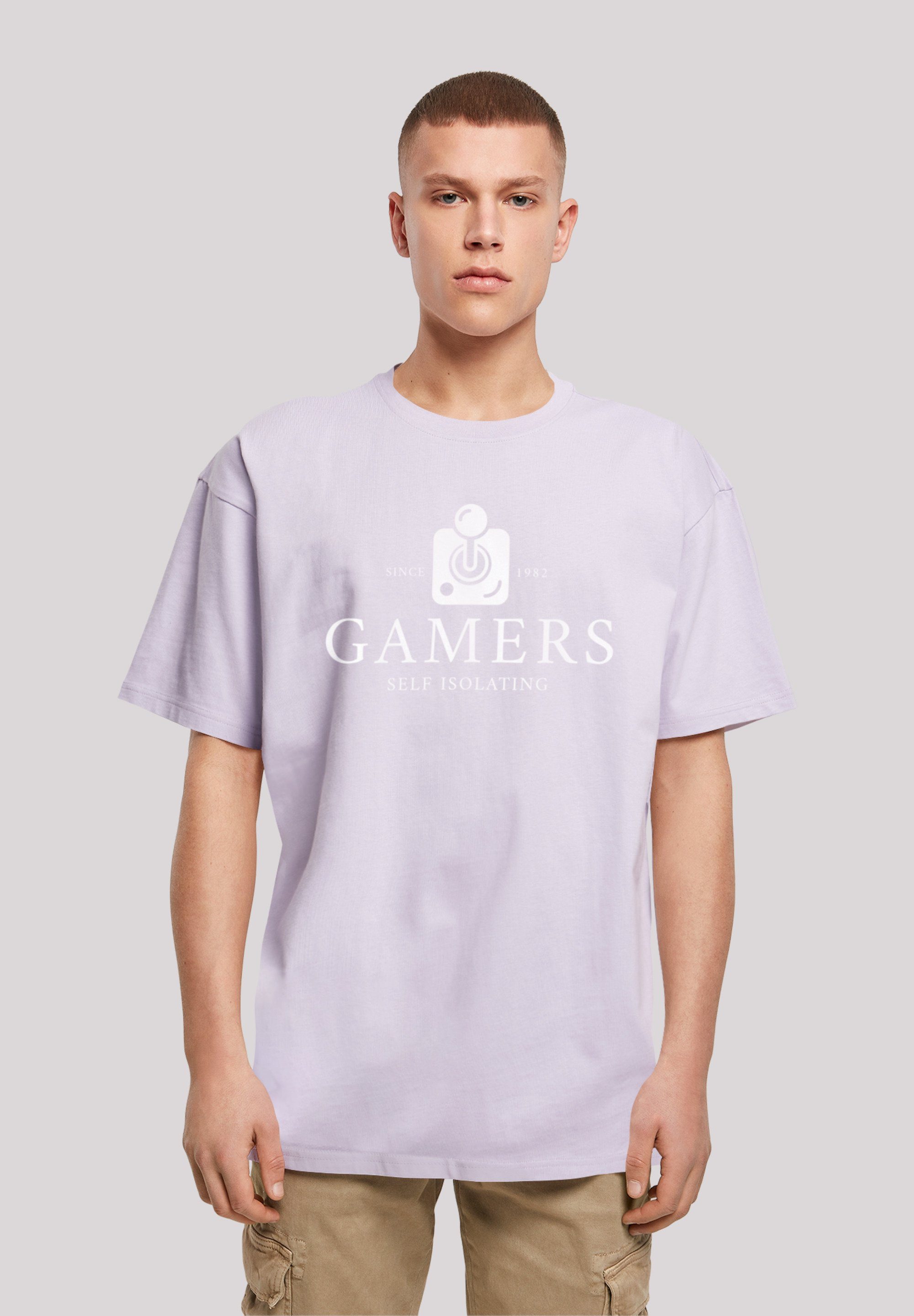 F4NT4STIC T-Shirt Gamers Self Isolating Retro Gaming SEVENSQUARED Print lilac
