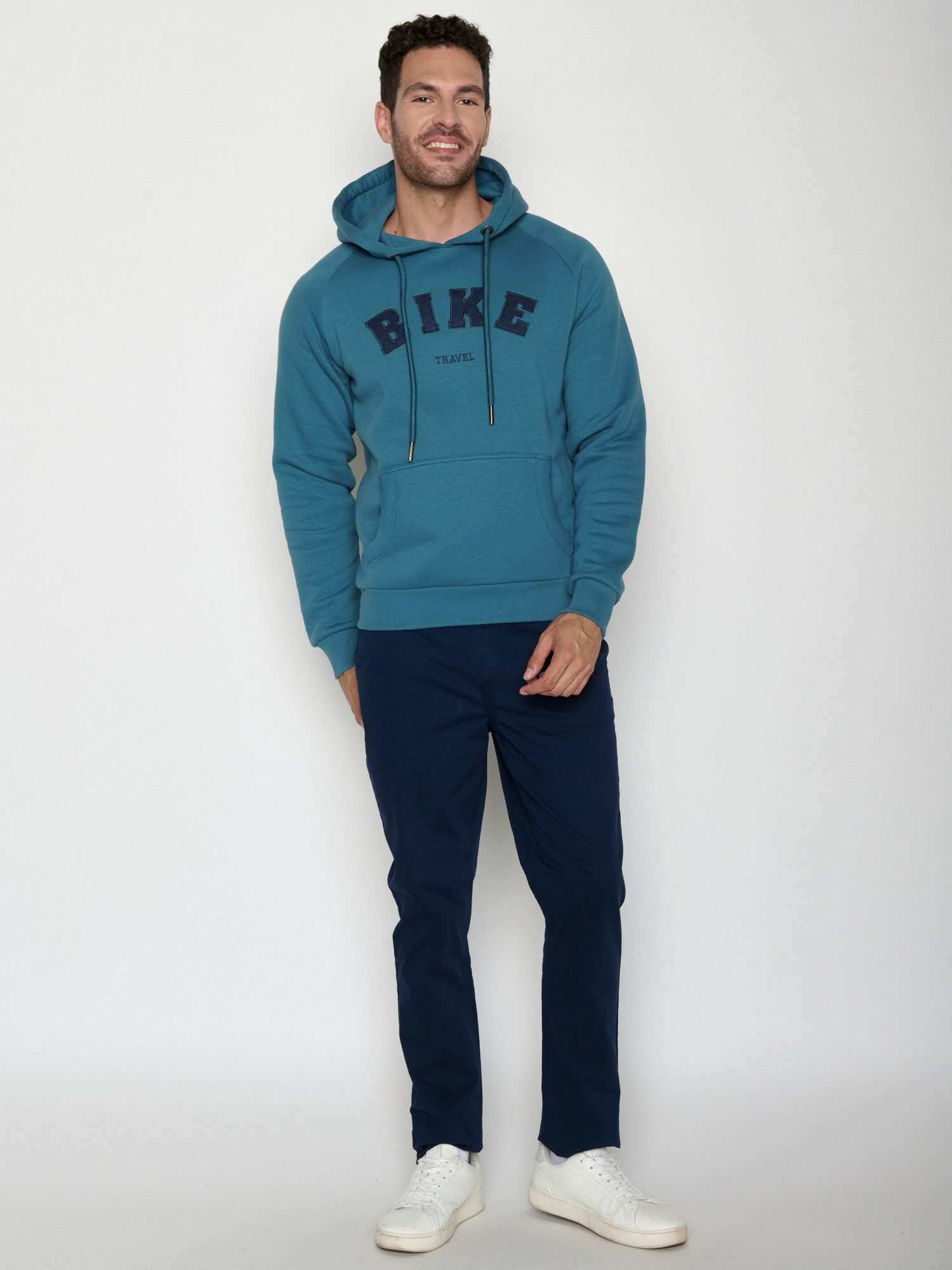 GreenBomb Hoodie Trek Bike Travel (1) regular geschnitten, aufgesetzte Fronttasche, Raglan Ärmel