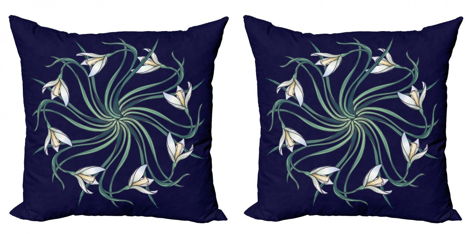 Kissenbezüge Modern Accent Doppelseitiger Digitaldruck, Abakuhaus (2 Stück), Blume Art Nouveau Floral Design