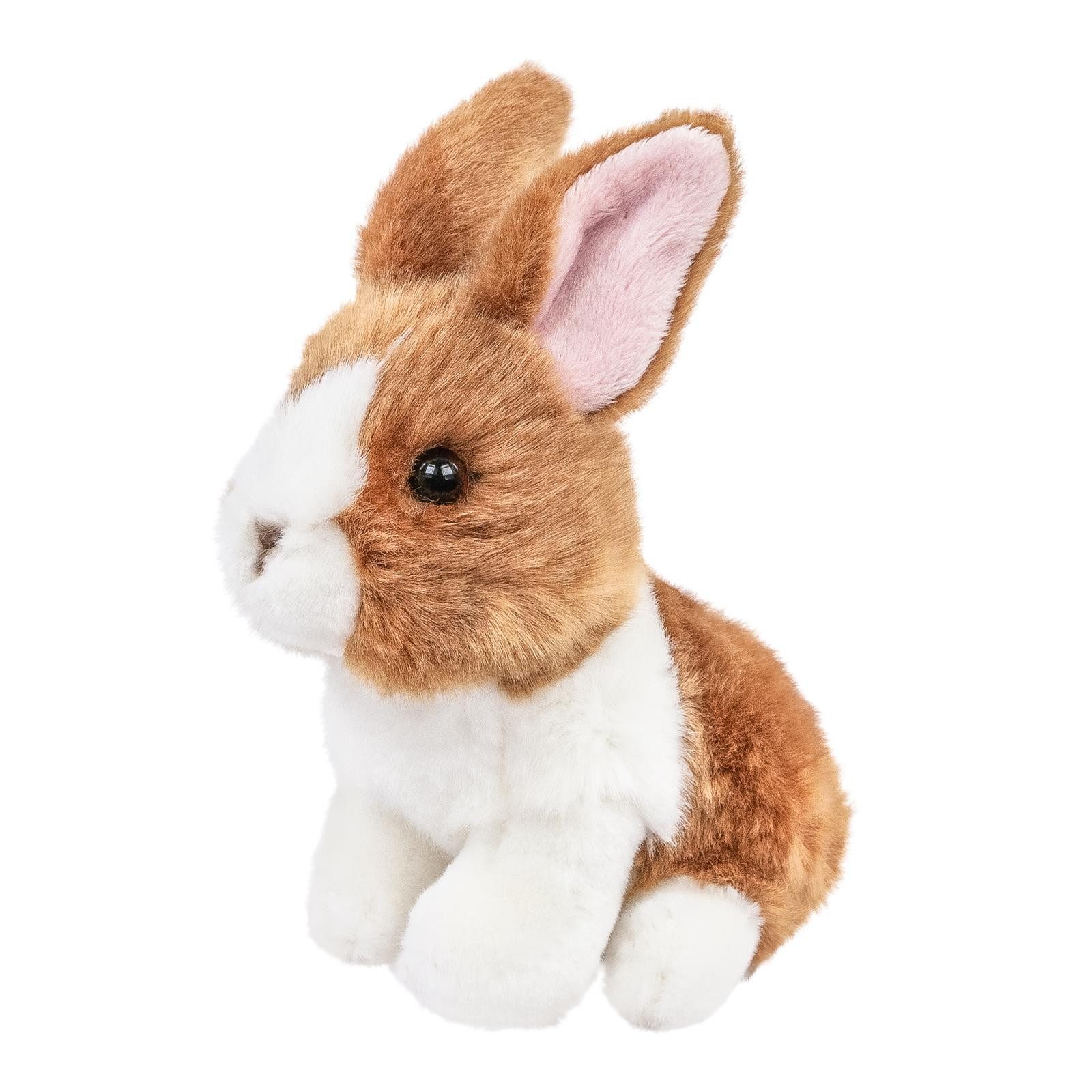 Teddys Rothenburg Kuscheltier Hase 16 cm braun/weiß sitzend Stoffhase Plüschtier (Plüschhase, Stofftier, Kaninichen)