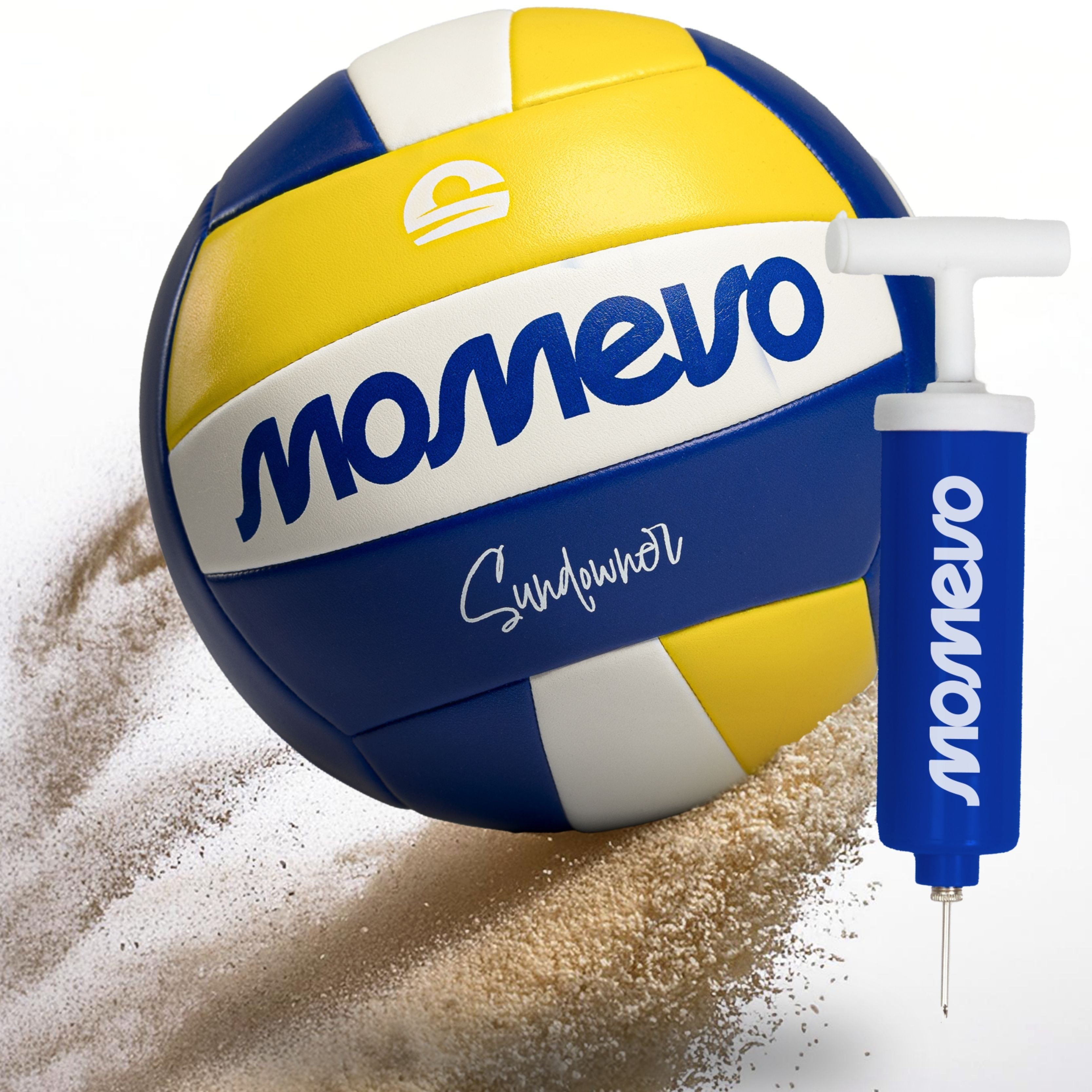 Beachvolleyball mit Pumpe, Größe 5, wasserdicht, weiche Oberfläche ideal für Anfänger