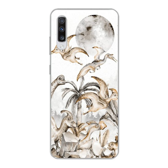 MuchoWow Handyhülle Dinosaurier - Dschungel Dekoration - Kinder - Junge - Grün Phone Case Handyhülle Samsung Galaxy A70 Silikon Schutzhülle