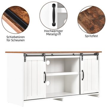 REDOM TV-Schrank Sideboard (mit 2 Schiebetüren, Küchenschrank, Stauraumschrank verstellbare Einlegeböden)