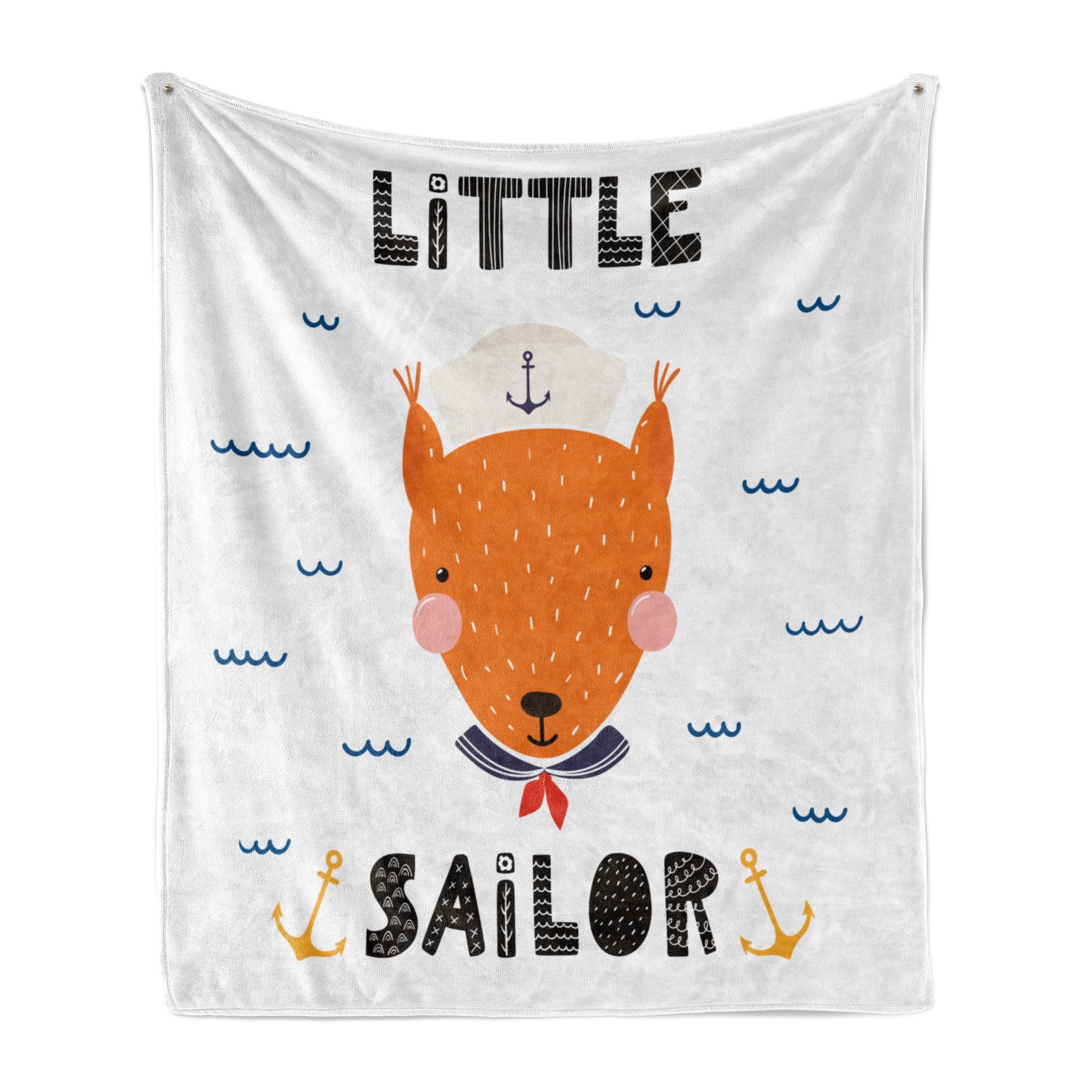 Wohndecke Gemütlicher Plüsch Zitat Little Sailor Marine und und den Innen- Fox Abakuhaus, Außenbereich, für