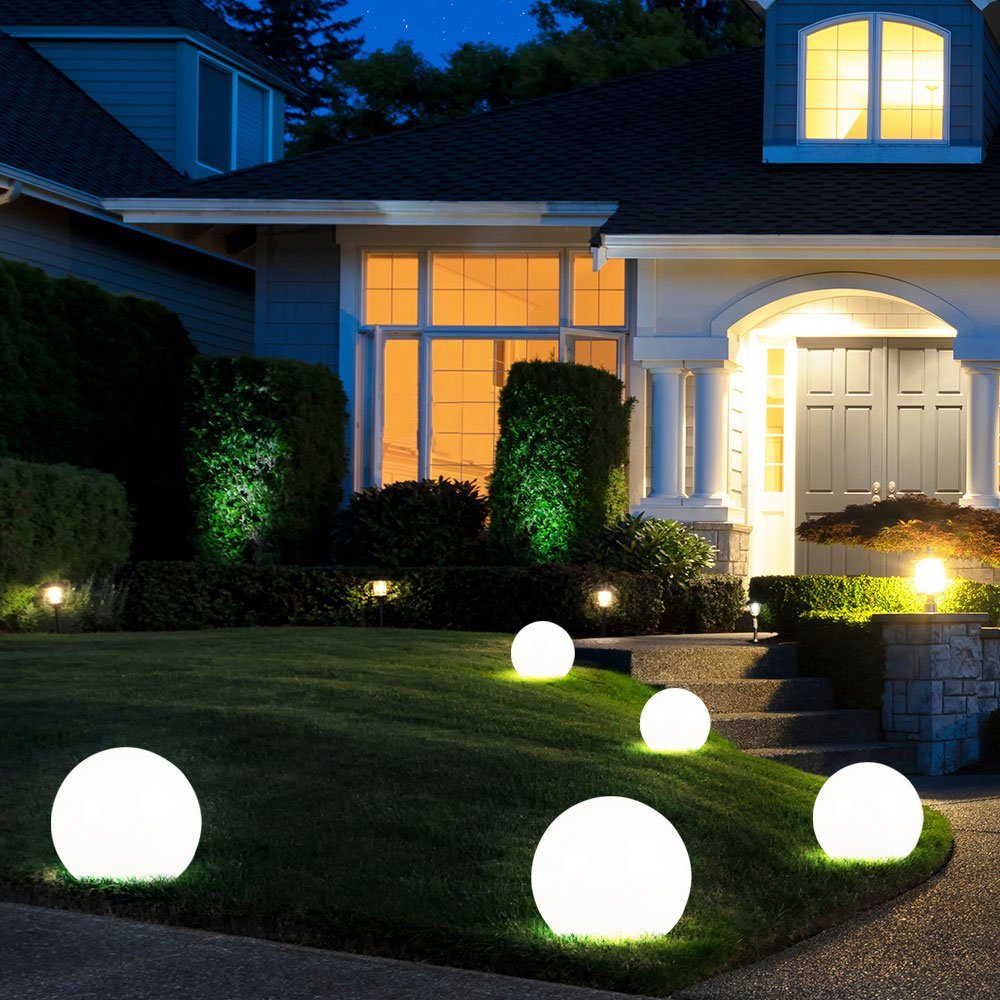LED Kugelleuchte RGB Globo Farbwechsel, Steckleuchte Tageslichtweiß, Leuchtmittel LED Gartendeko Erdspieß Smart Neutralweiß, Kaltweiß, Warmweiß, inklusive, Wandstrahler,