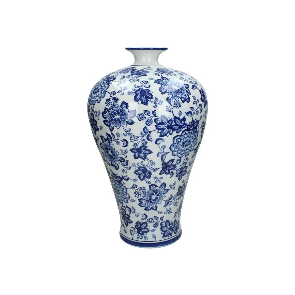 Engelnburg Dekovase Engelnburg Hochwertige Blumenvase Vase Set, 28x28x48cm Porzellan Set) (kein 1er Blau