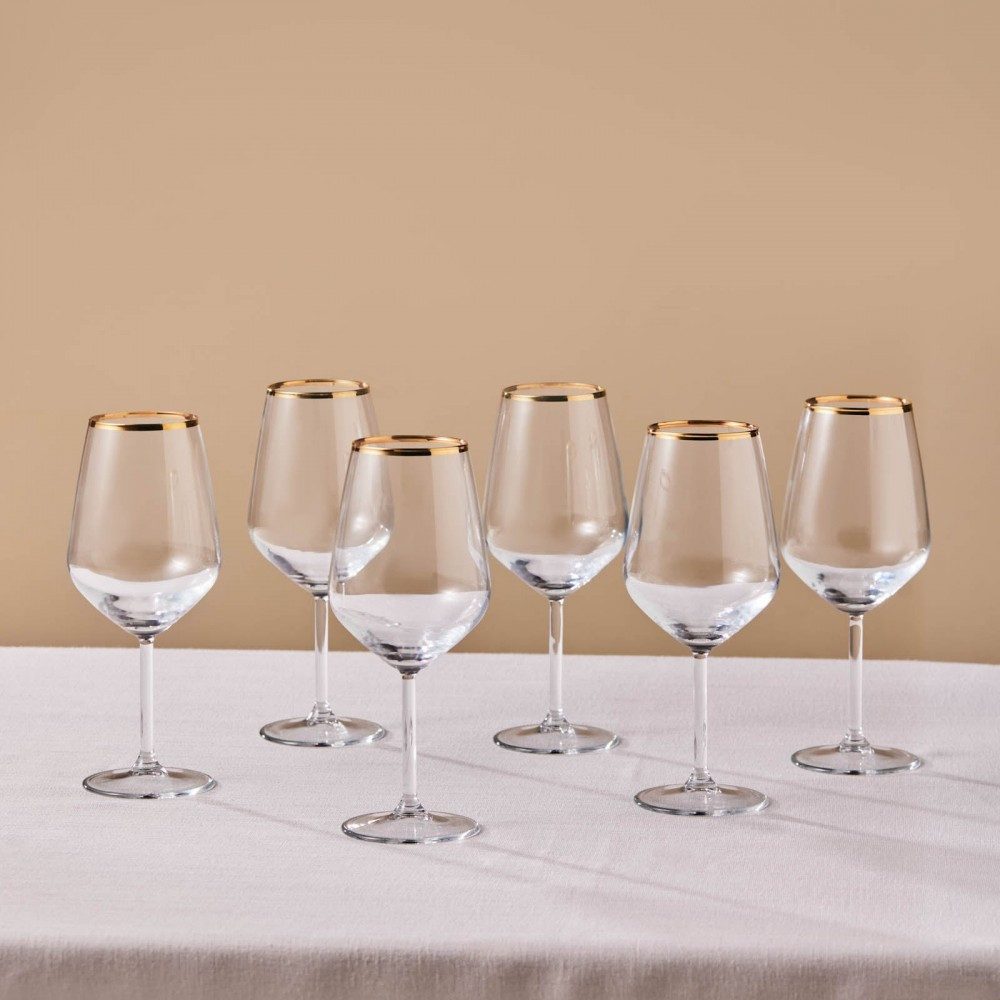 Glas Karaca Orlando 6-Piece Wine Glass Set, 490ml, Multi