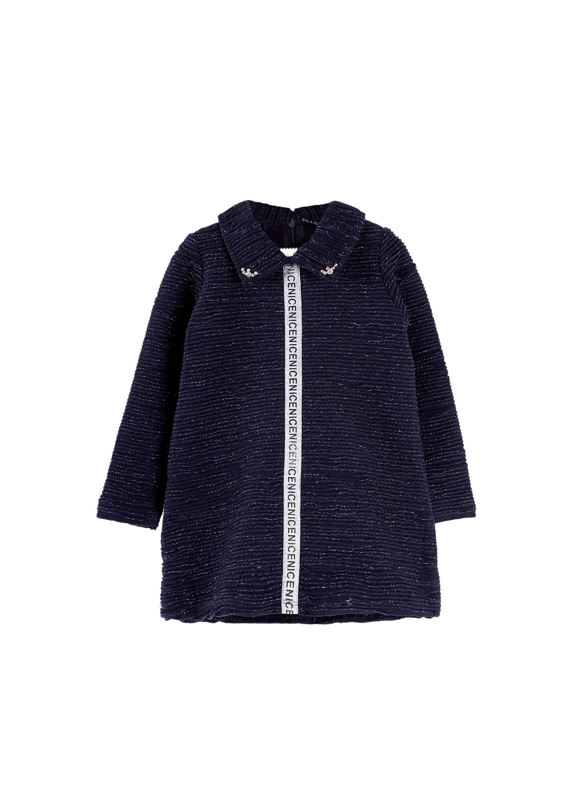 Solang Strickkleid mit Perlenkragen