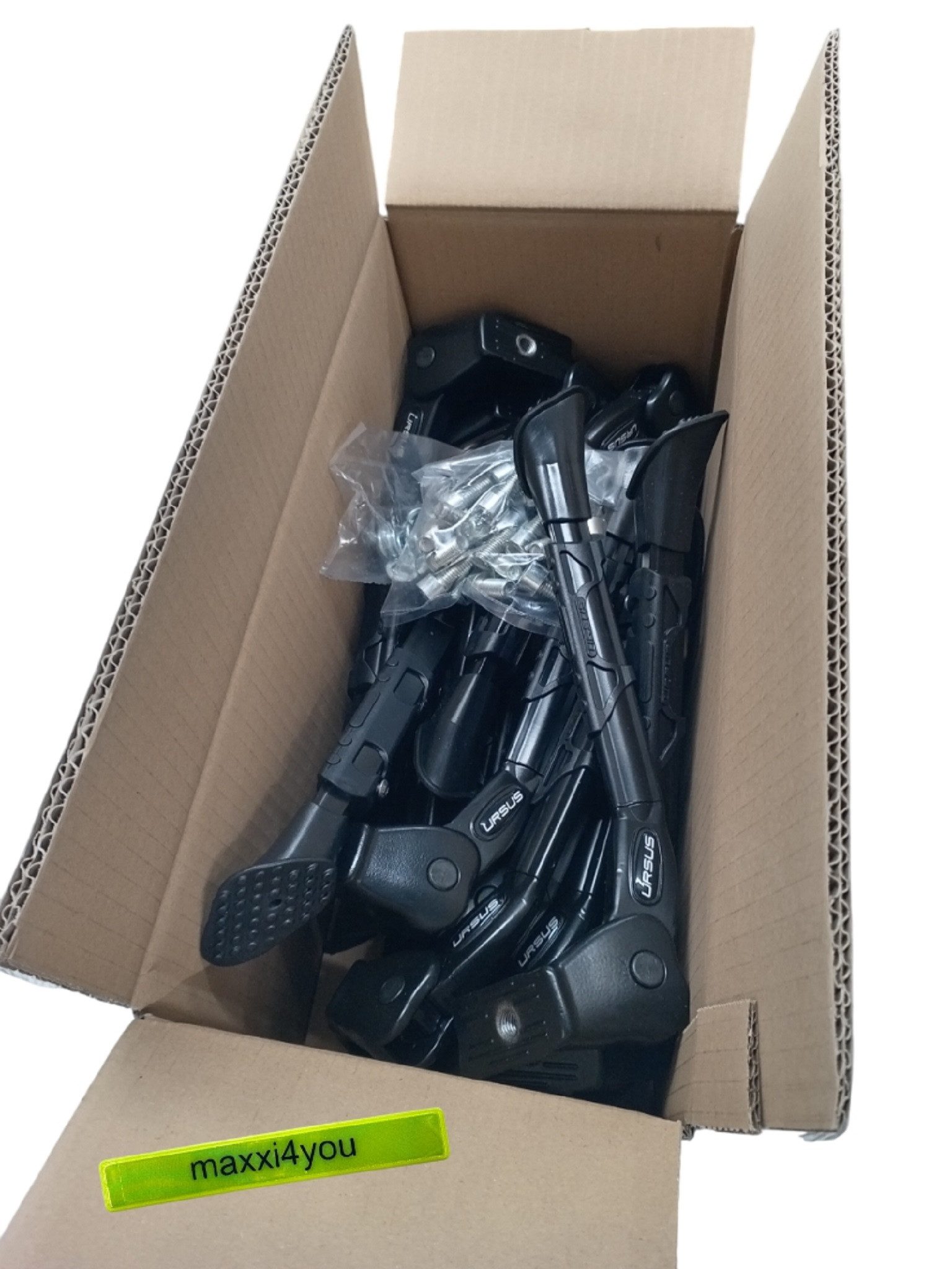 maxxi4you Fahrrad-Seitenständer Fahrrad Seitenständer Ursus King Schwarz 20 Stk. Paket inkl Reflexband