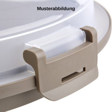 Engelland Kuchentransportbox mit Griff, Deckel und 4-fach Klick-Verschluss, rund, Kunststoff, (36,50 cm x H 17,50 cm, BPA-frei), spülmaschinengeeignet, lebensmittelecht, Stückeinteilungshilfe