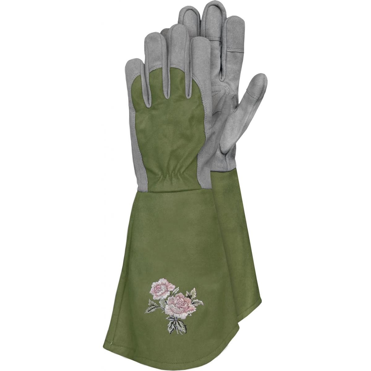 Triuso Gartenhandschuhe Kunstlederhandschuhe Rosegarden Gr. 7 extra lang