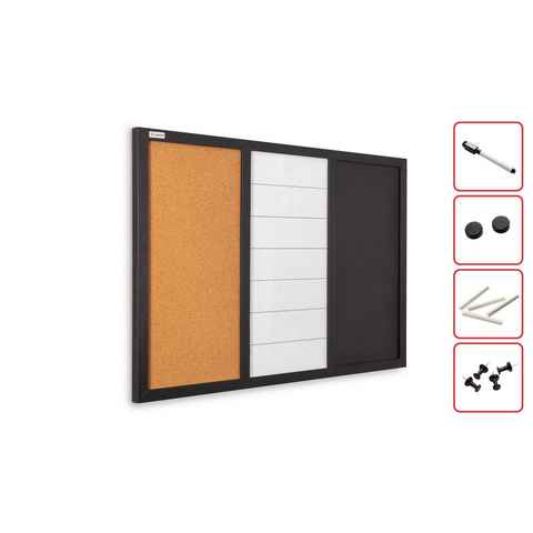 ALLboards Magnettafel 3-in-1-Kombitafel: Whiteboard, Kreide (magnetisch) und Kork, 60×40 cm
