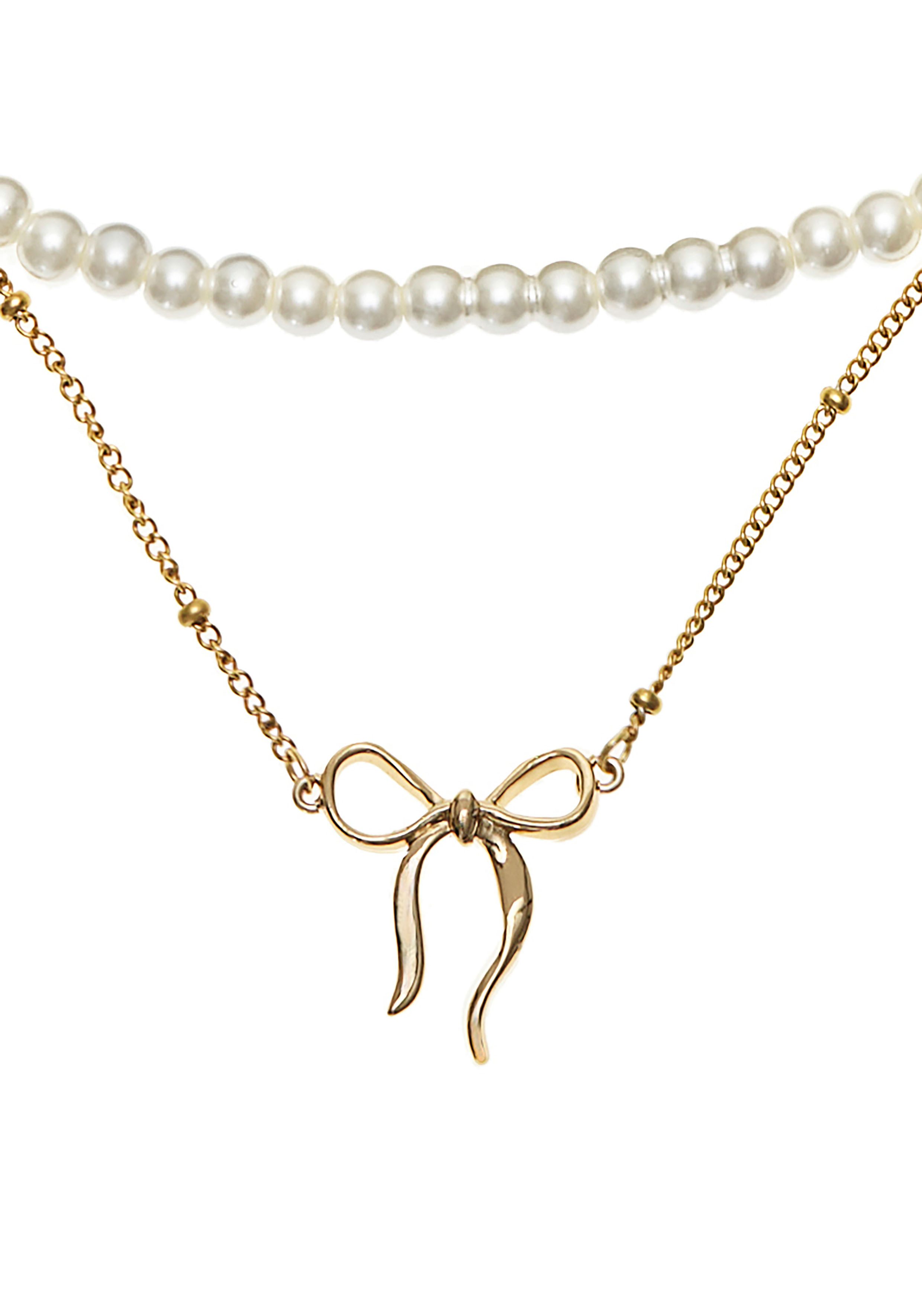 LASCANA Schmuckset Edelstahlketten Set (Set, 2-tlg., Künstliche Süßwasserperlen), 2-teiliges Halsketten Set