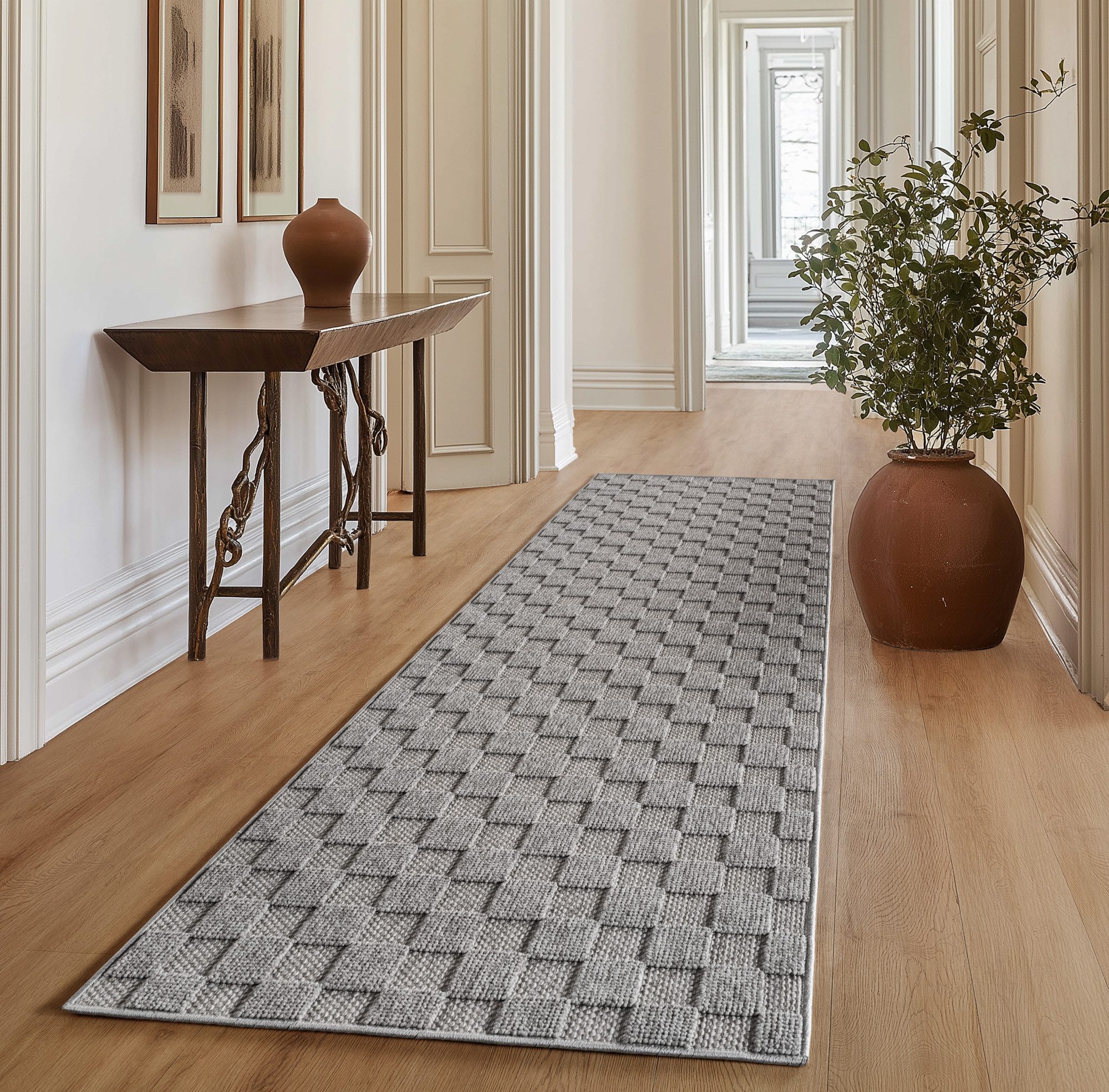 SIMPEX24 Designteppich Einfarbig Boucle Loop, Rechteckig, Höhe: 7 mm, Teppich Wohnzimmer, Schlafzimmer, Gästezimmer
