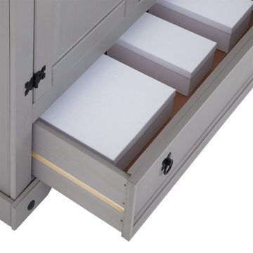 CARO-Möbel Kleiderschrank RAMON Garderobenschrank mit Kleiderstange, Schublade, Kiefer Massivholz