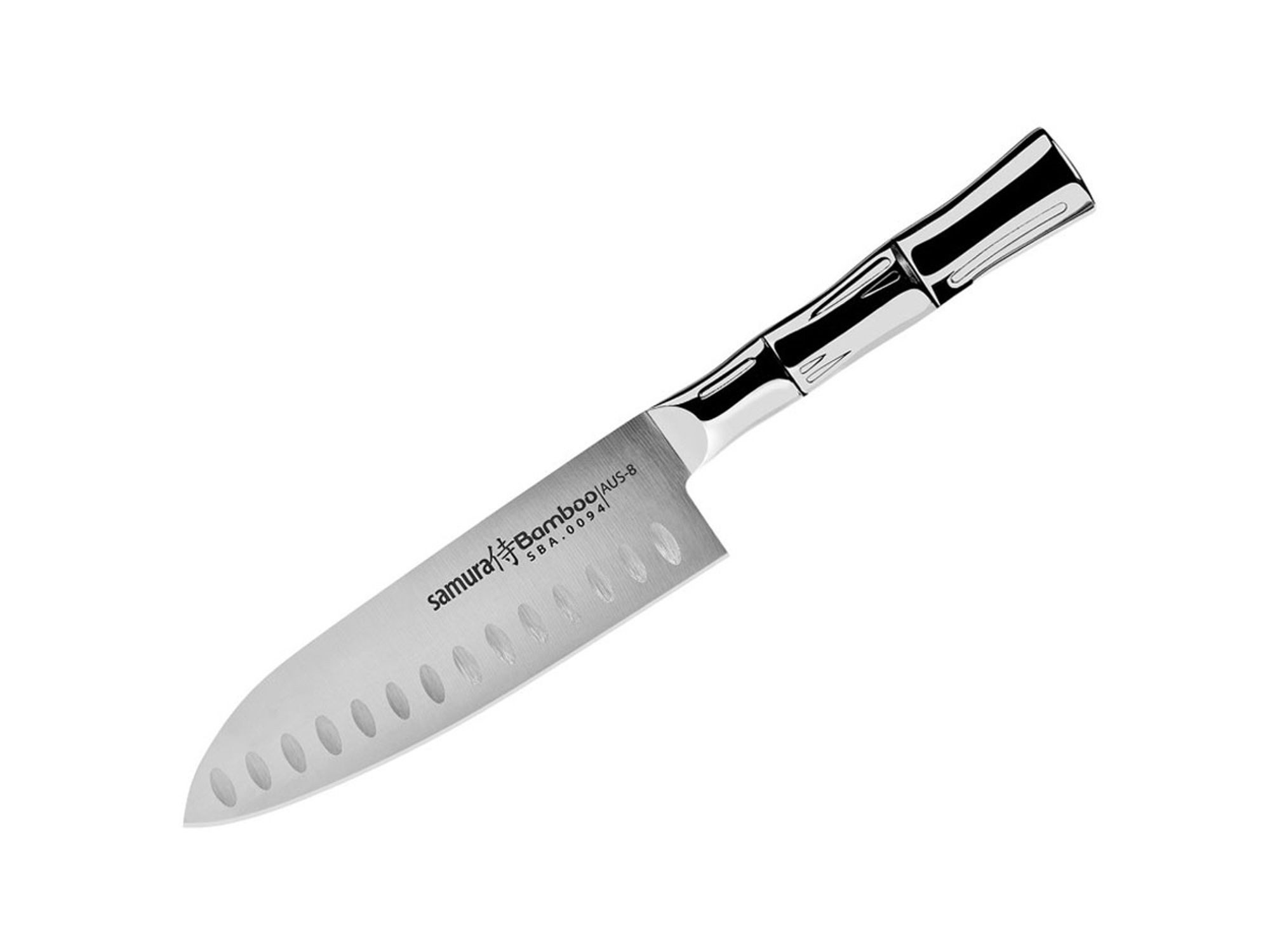 Samura Kochmesser Samura Bamboo Santoku mit Kullen, 16 cm