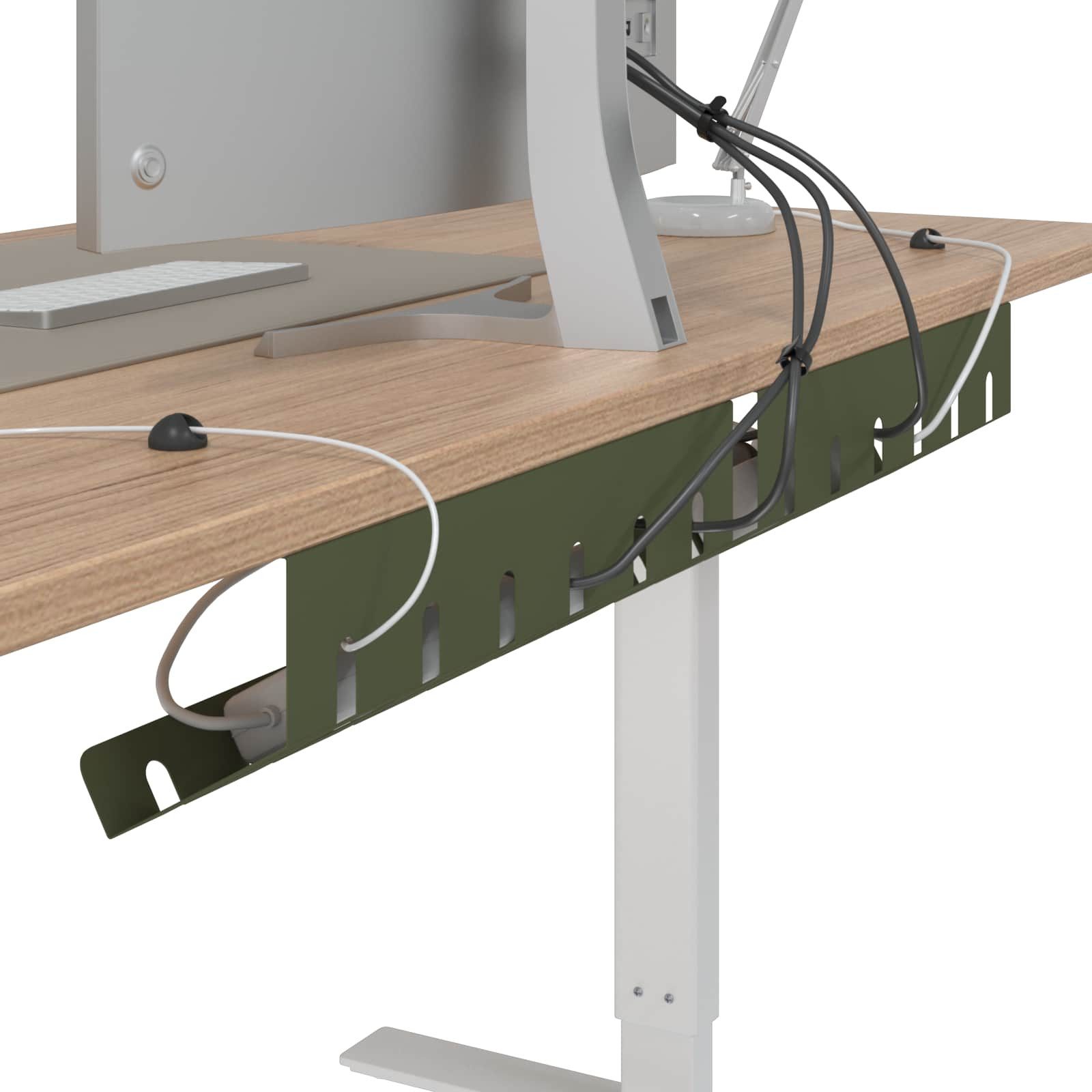 vidaXL Kabelzubehör Unter dem Schreibtisch Kabelmanagement Tray 2 Stk. Olivgrün, (2-tlg)