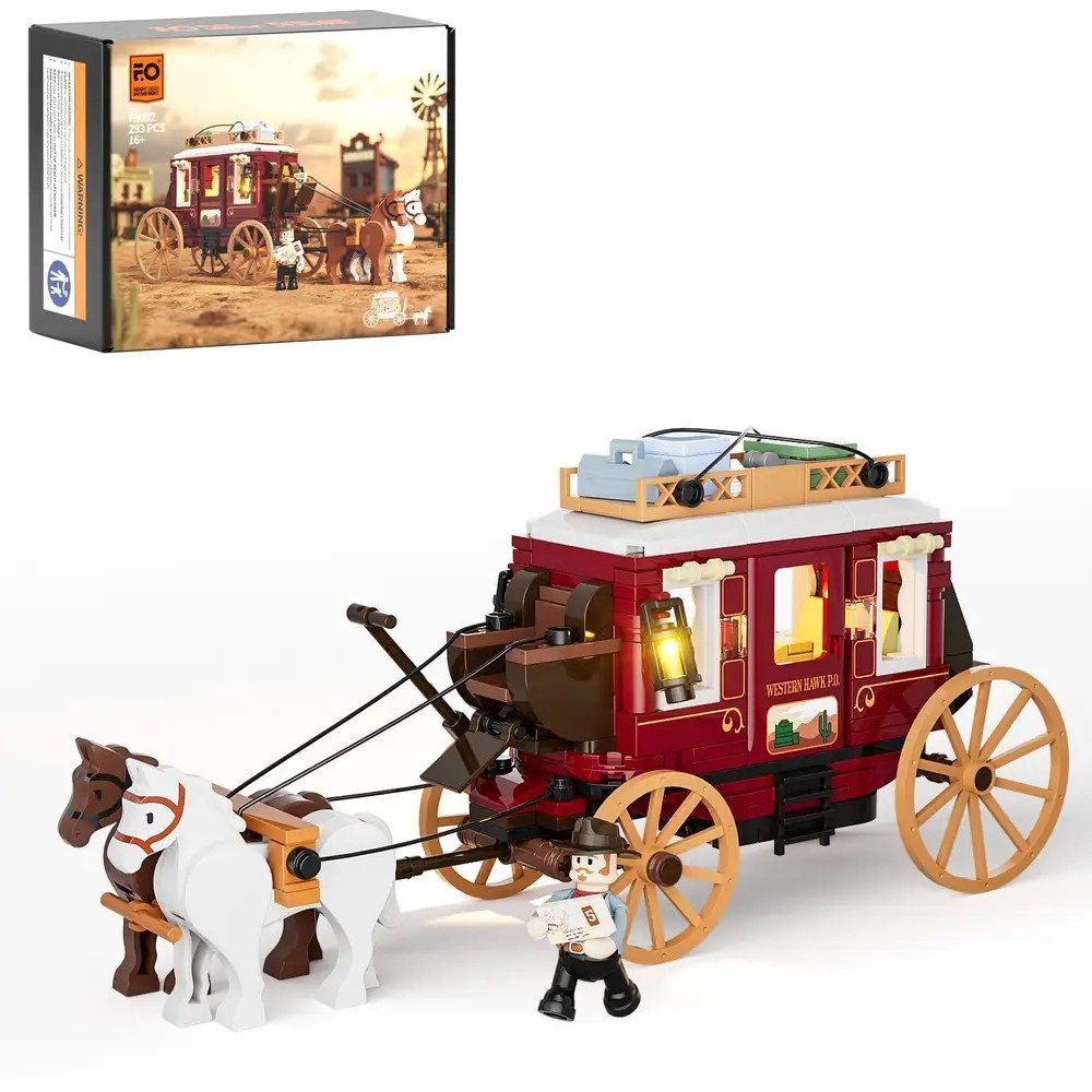 Vedes Lumibricks Western-Postkutsche Konstruktions-Spielset