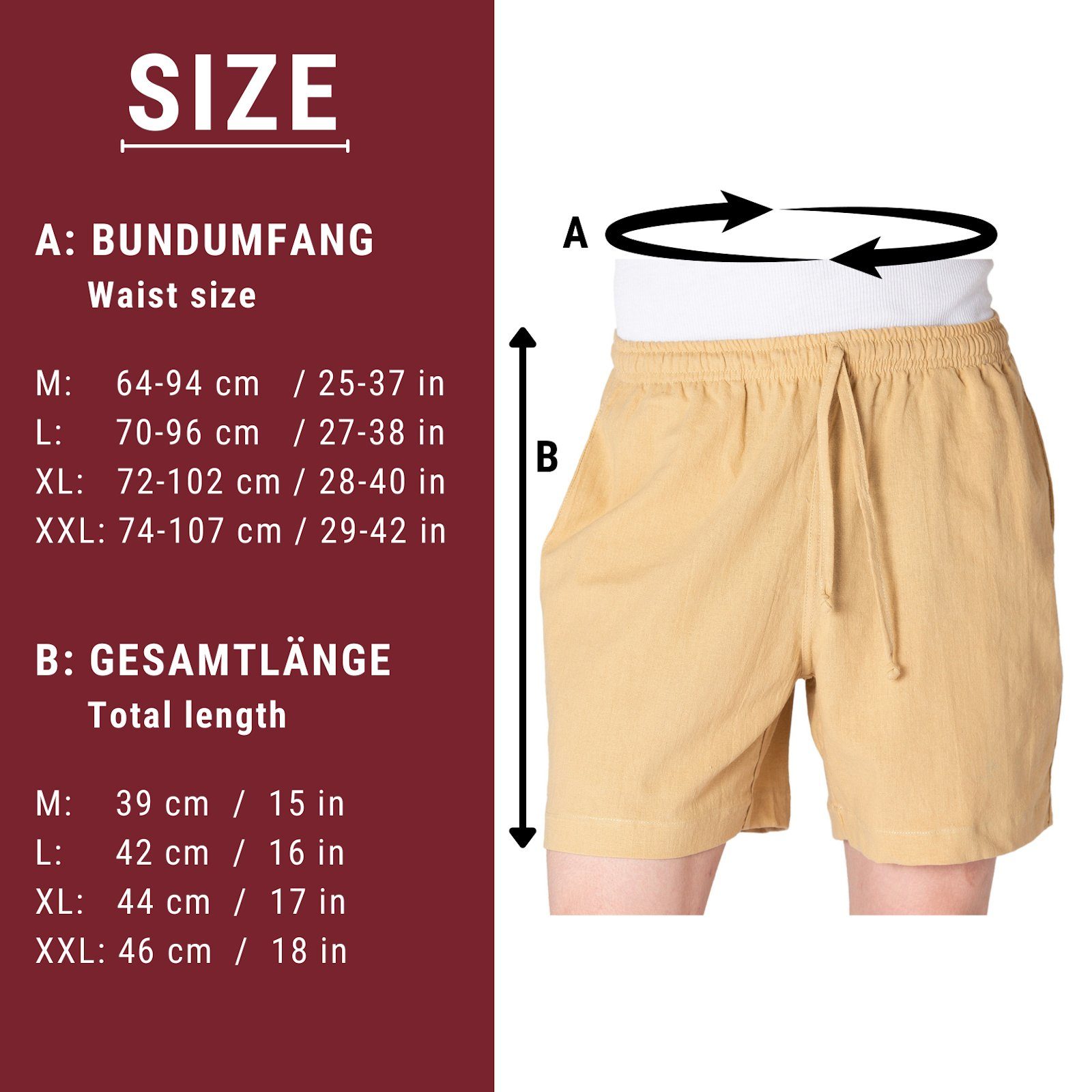 PANASIAM Shorts Kurze Baumwoll-Bundhose K