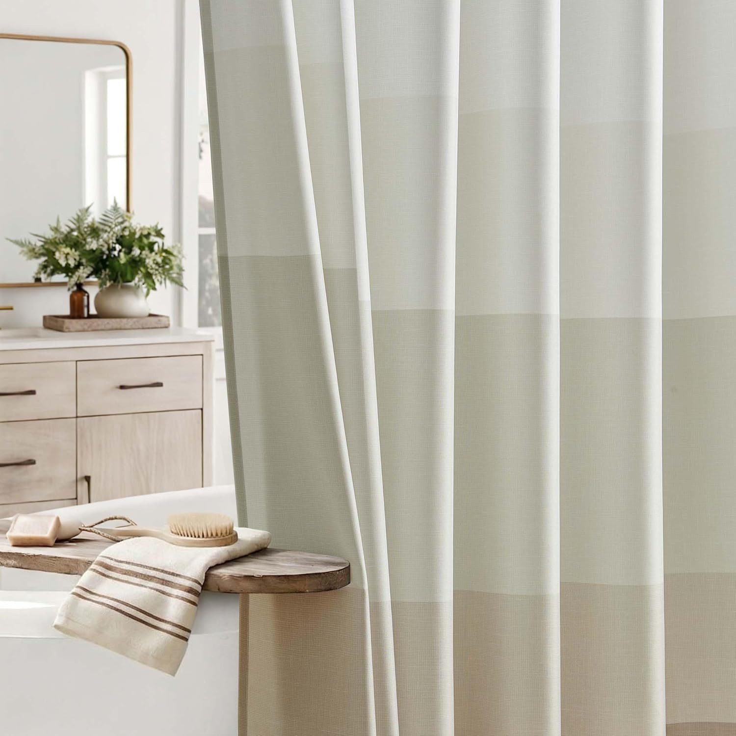 Agger Duschvorhang 180x180 cm Badewanne Waschbar Textil Shower Curtains – Bild 3 von 5