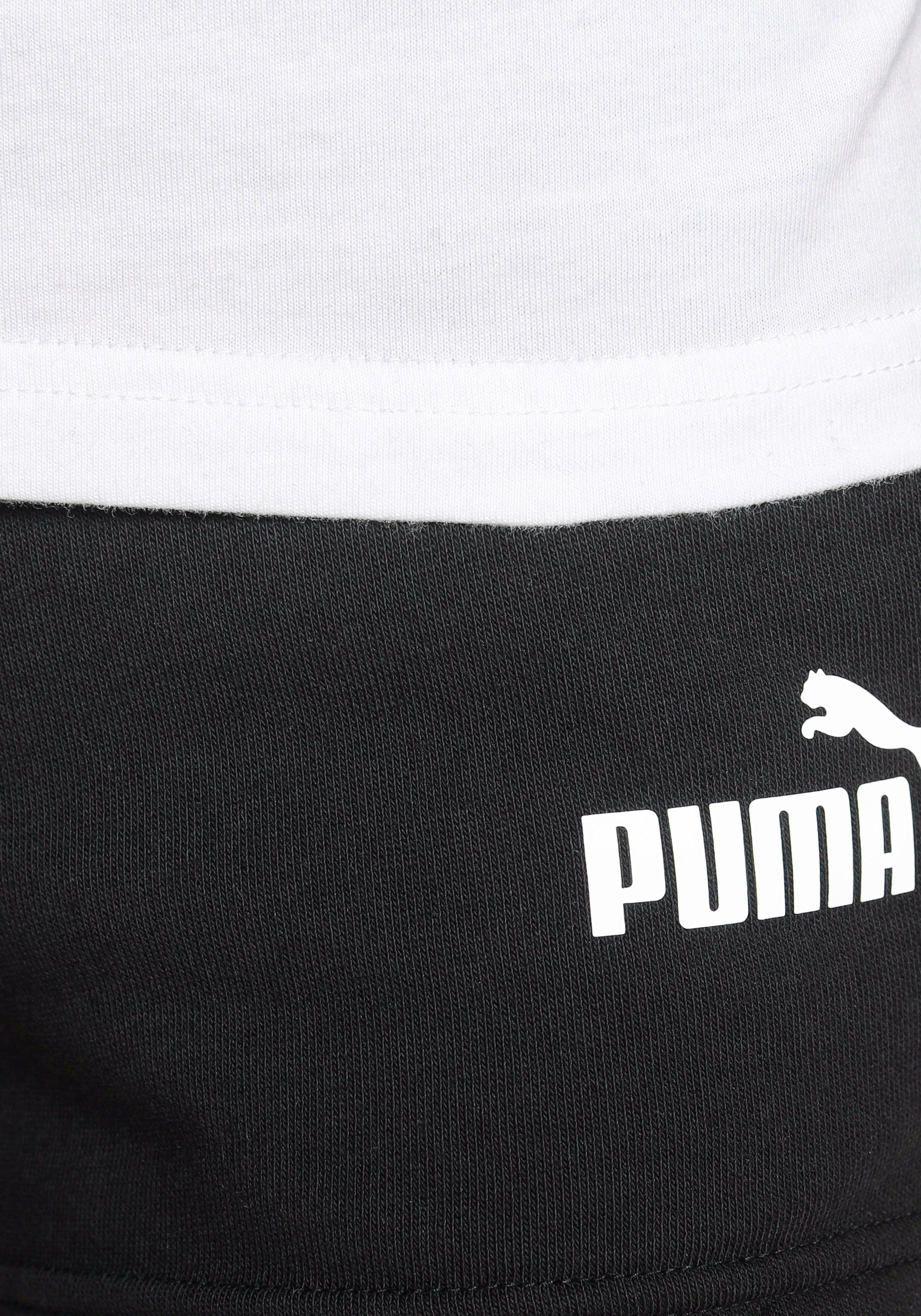 G weiß-schwarz Logo & Freizeitanzug Set Tee Shorts für (Set, Kinder 2-tlg) PUMA