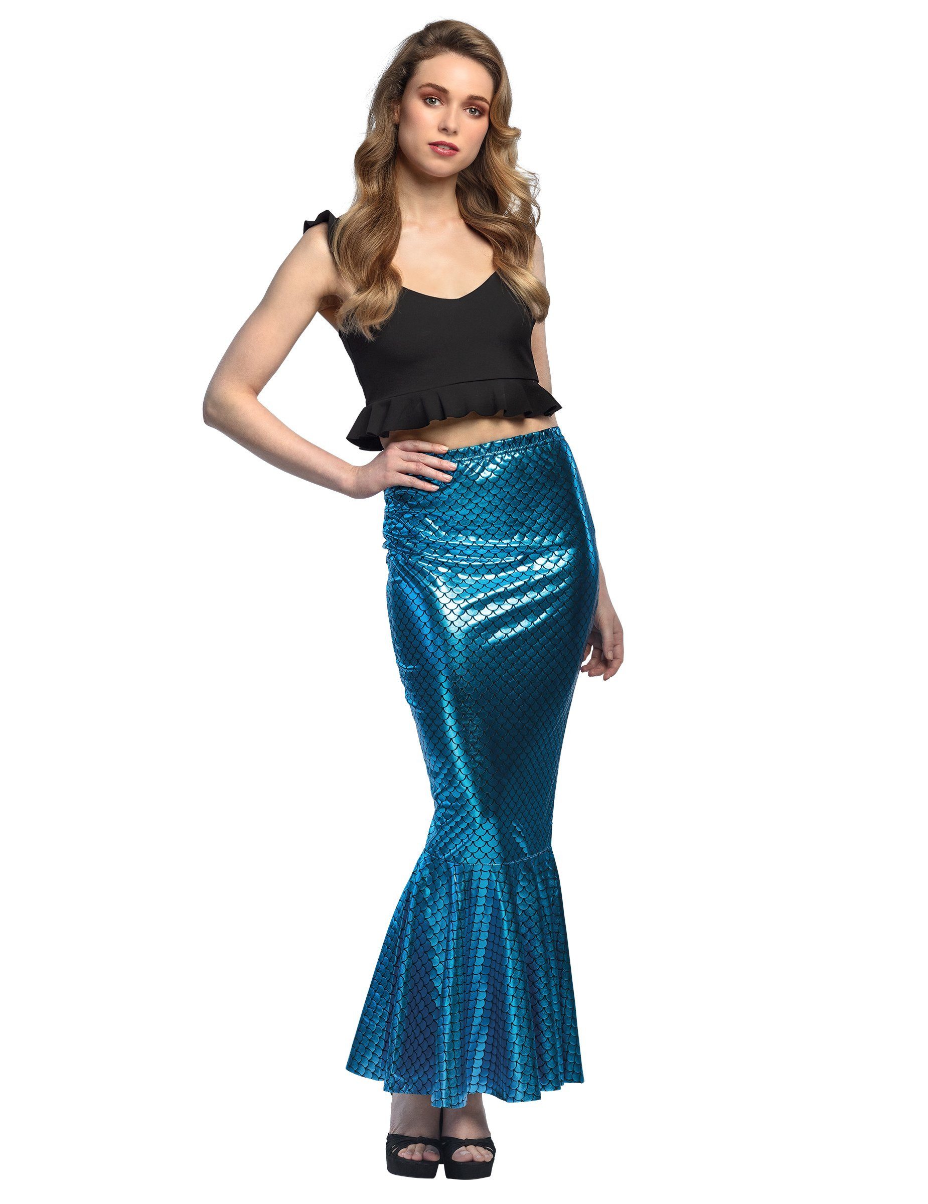 Boland Kostüm Meerjungfrau-Rock für Damen metallic blau