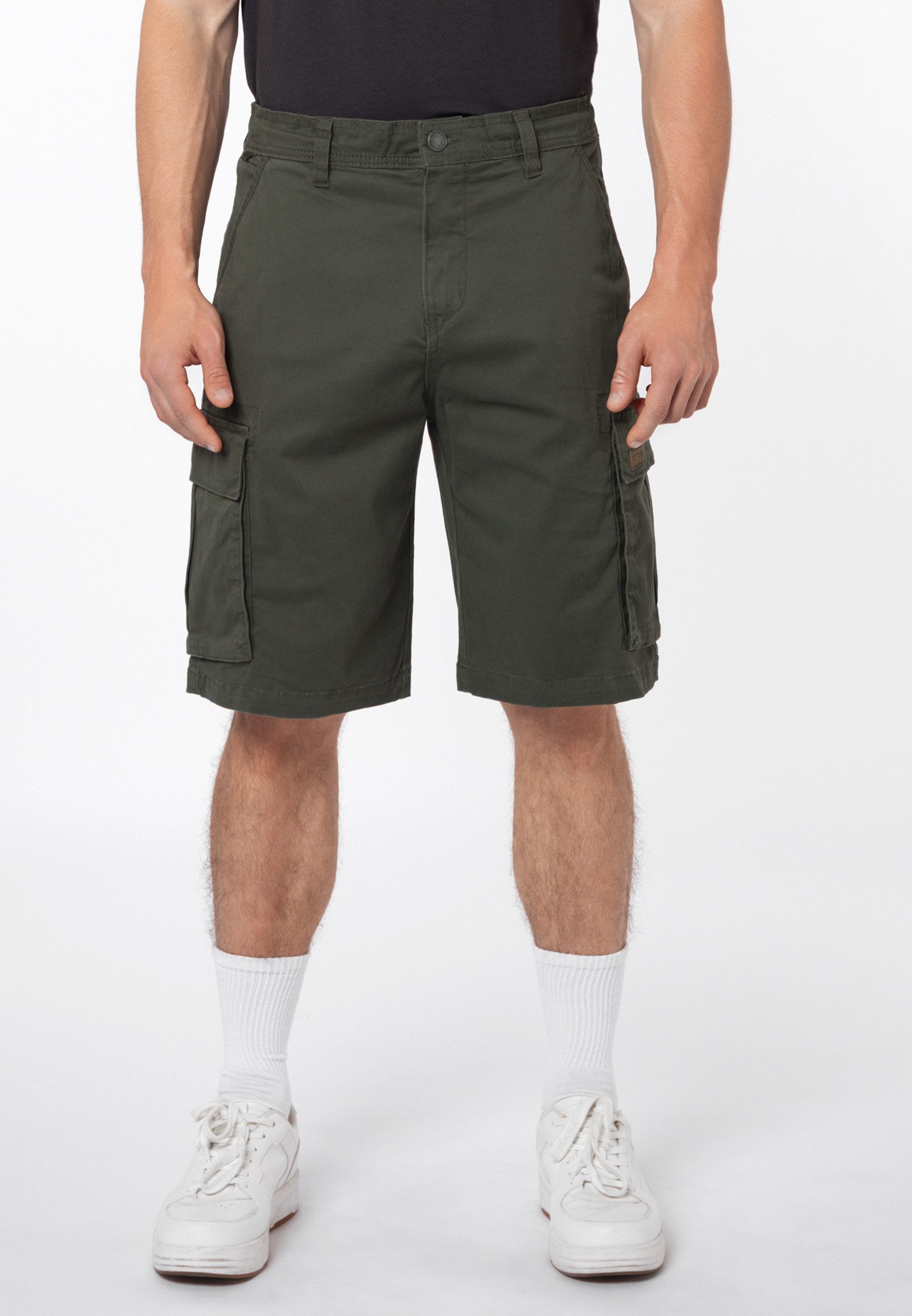 SUBLEVEL Shorts Herren Cargoshorts Kurze Stretch-Twill-Shorts, Cargotaschen
