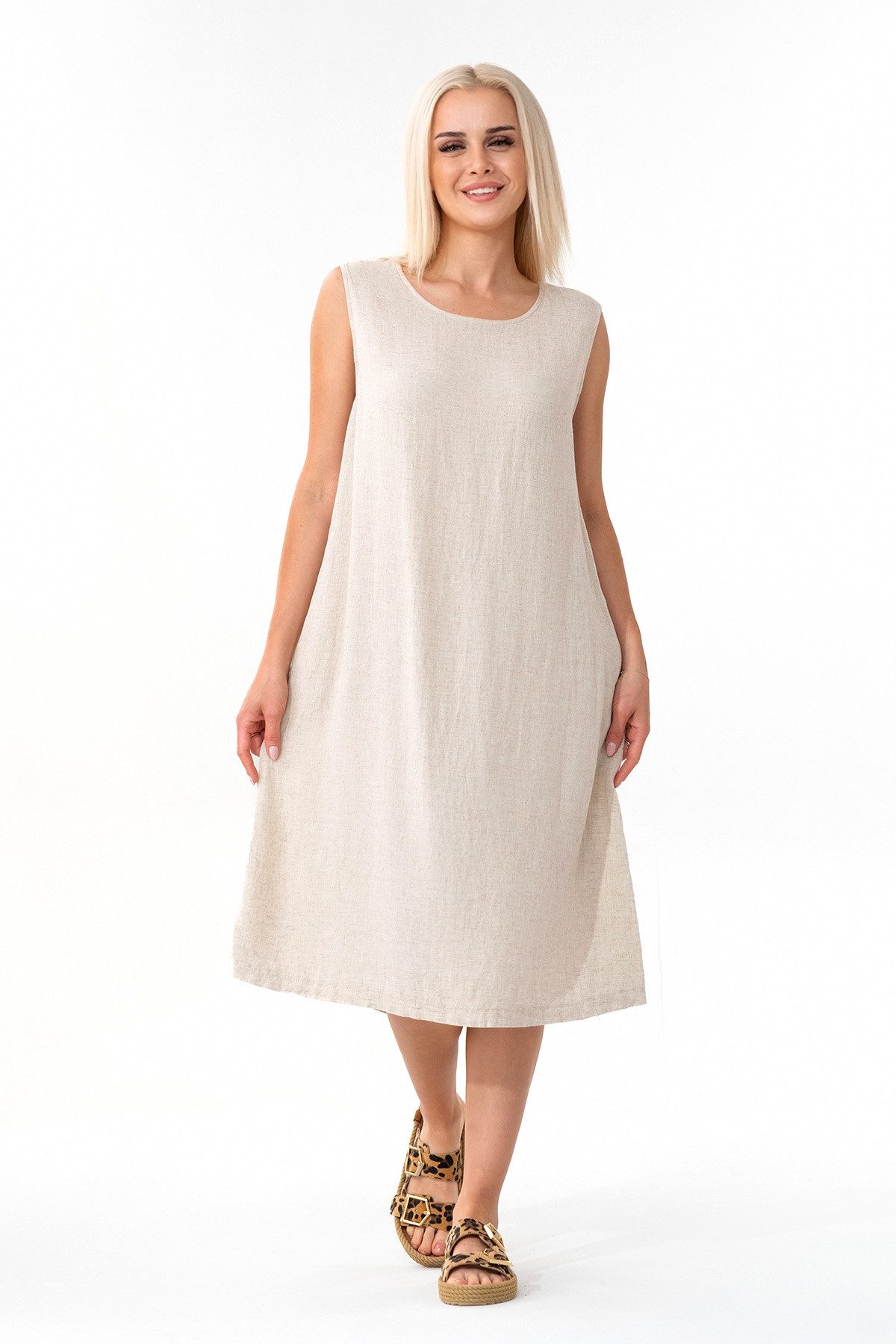 WENOR Sommerkleid aus Leinenmix mit Taschen, günstig online kaufen