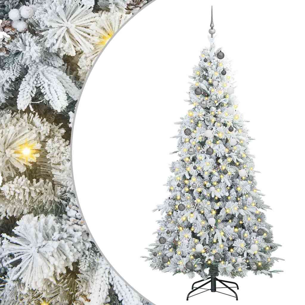 vidaXL Künstlicher Weihnachtsbaum Künstlicher klappbarer Weihnachtsbaum Weiß 240 cm PE und PVC