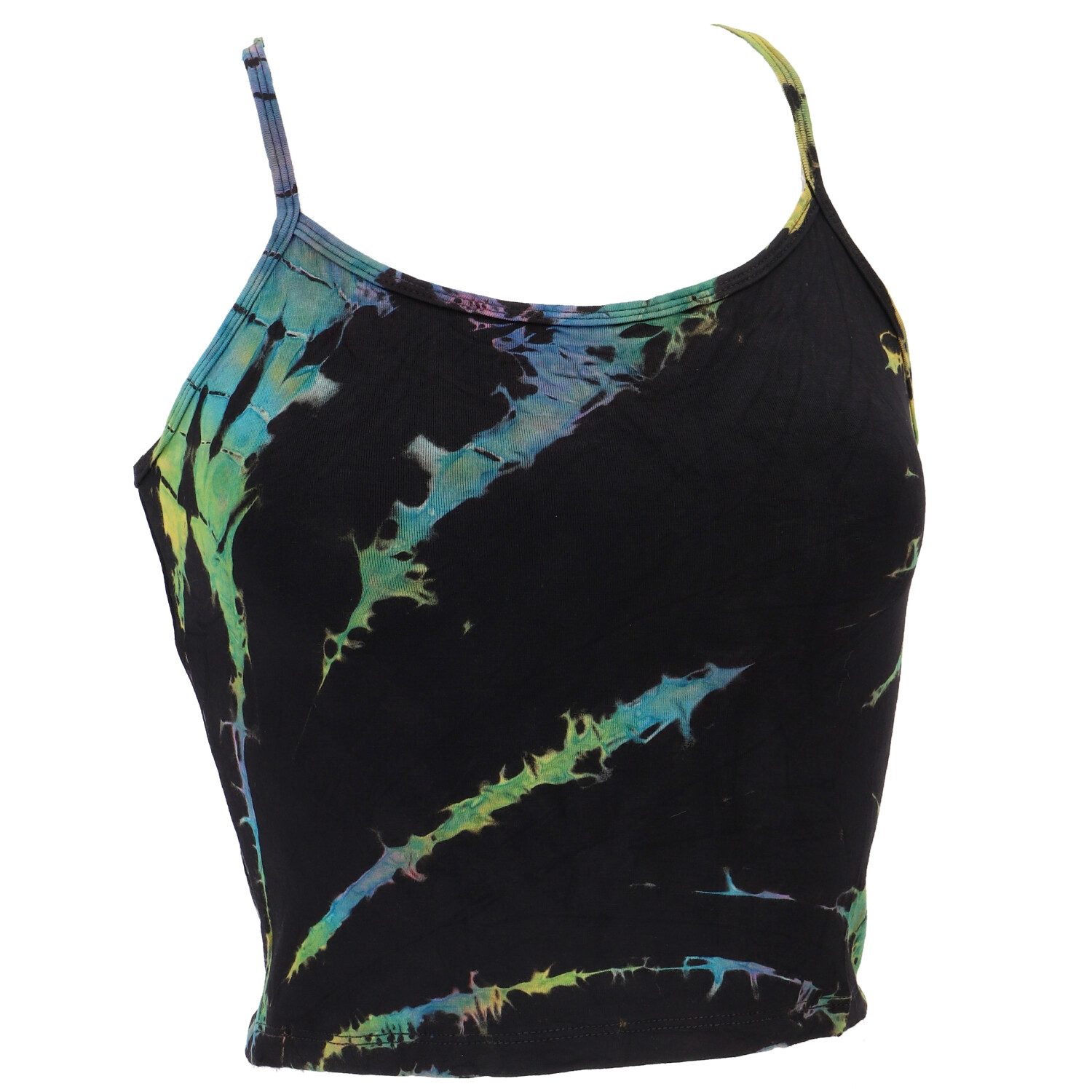 Guru-Shop T-Shirt Bauchfreies Batiktop, Yoga Batik Top, Unikat.. alternative Bekleidung, Festival, Ethno Style, Hippie