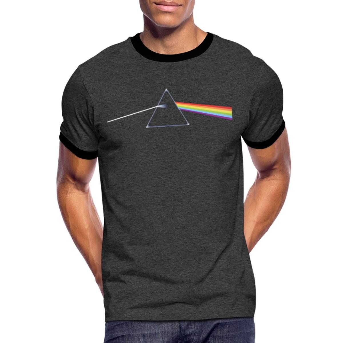 Spreadshirt T-Shirt Pink Floyd The Dark Side Of The Moon Männer Kontrast T-Shirt (1-tlg)