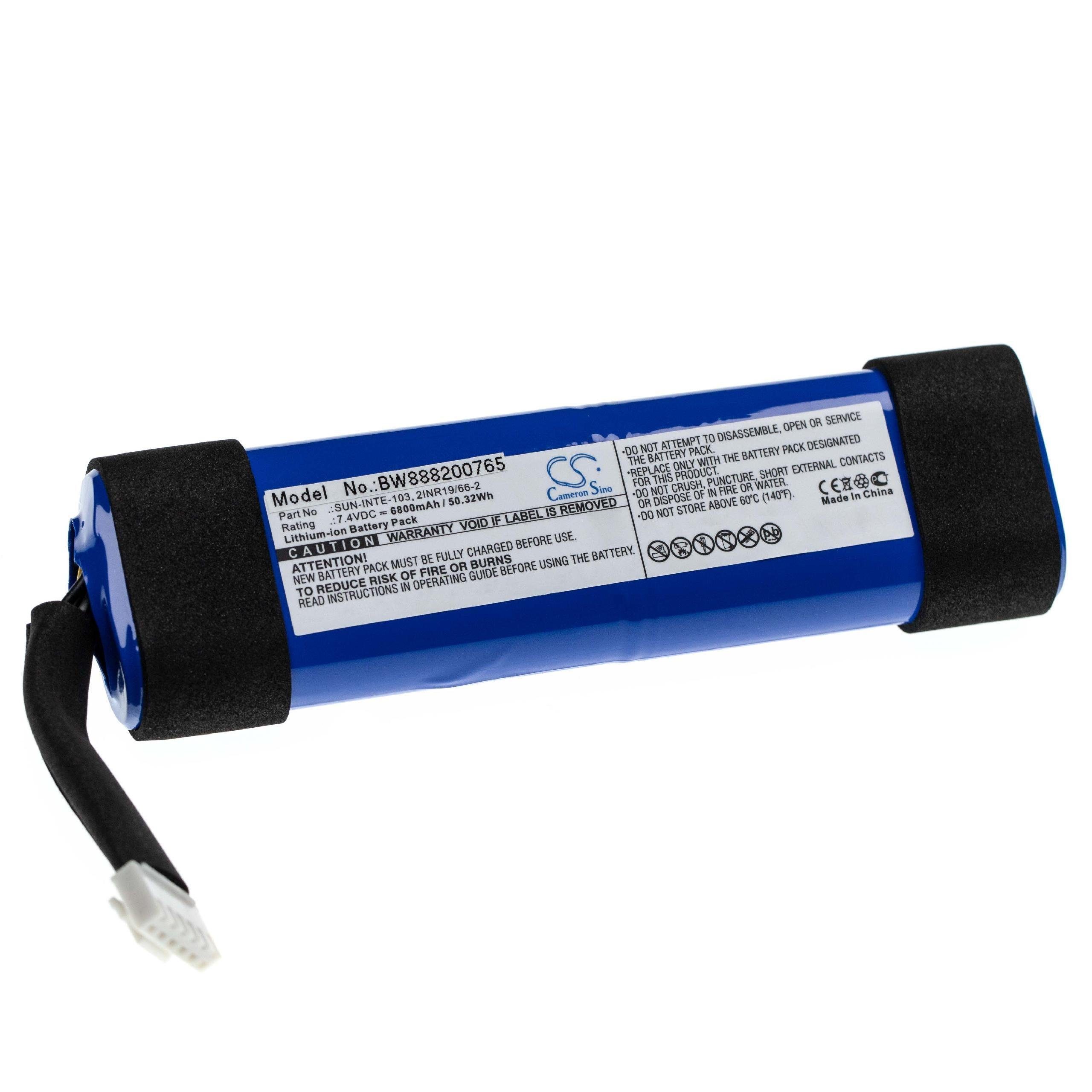 vhbw Ersatz für JBL 2INR19/66-2, SUN-INTE-103 für Akku Li-Ion 6800 mAh (7,4 V)