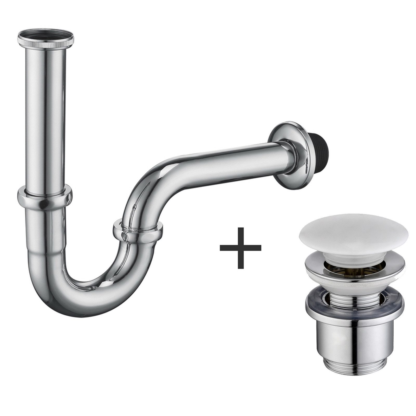 HOMELODY Ablaufgarnitur Siphon Pop Up Ablaufgarnitur mit Keramik Pop-Up Abl günstig online kaufen