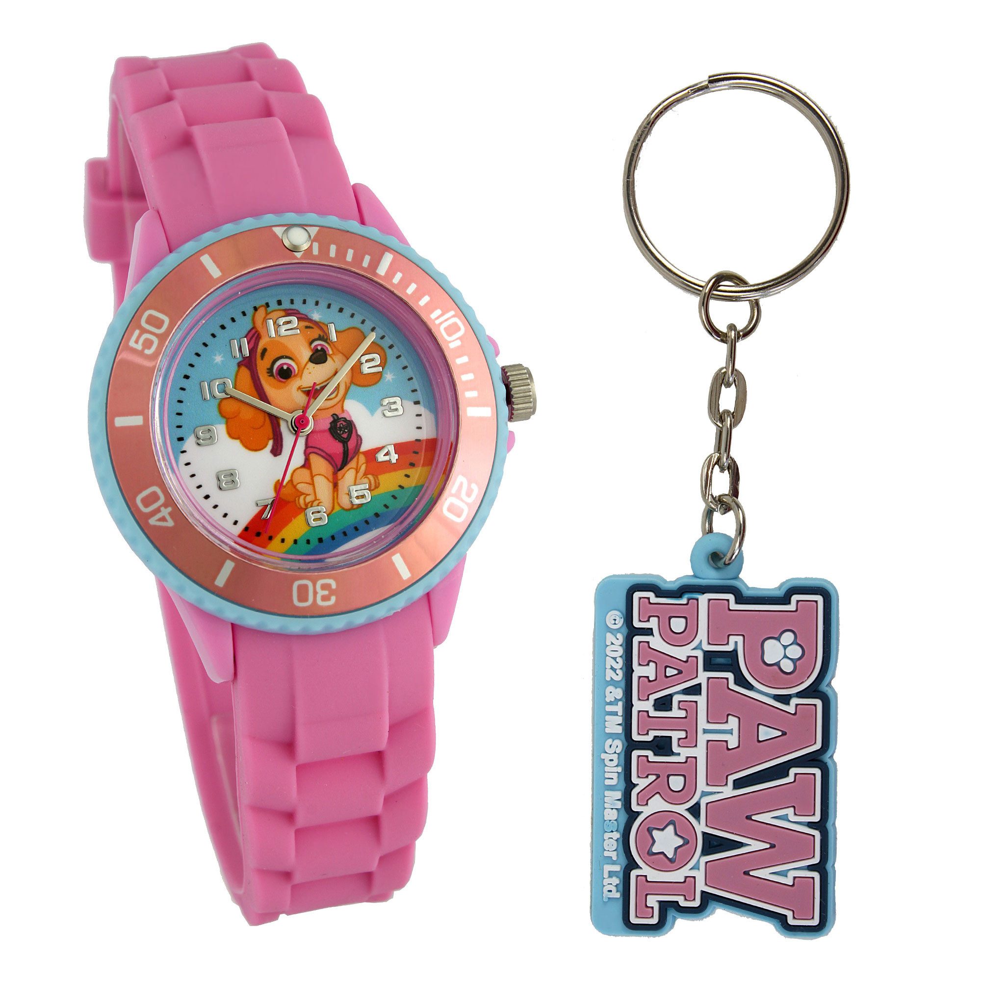 PAW PATROL Quarzuhr PAW Patrol Kinderarmbanduhr, Silikonarmband und Schlüsselanhänger