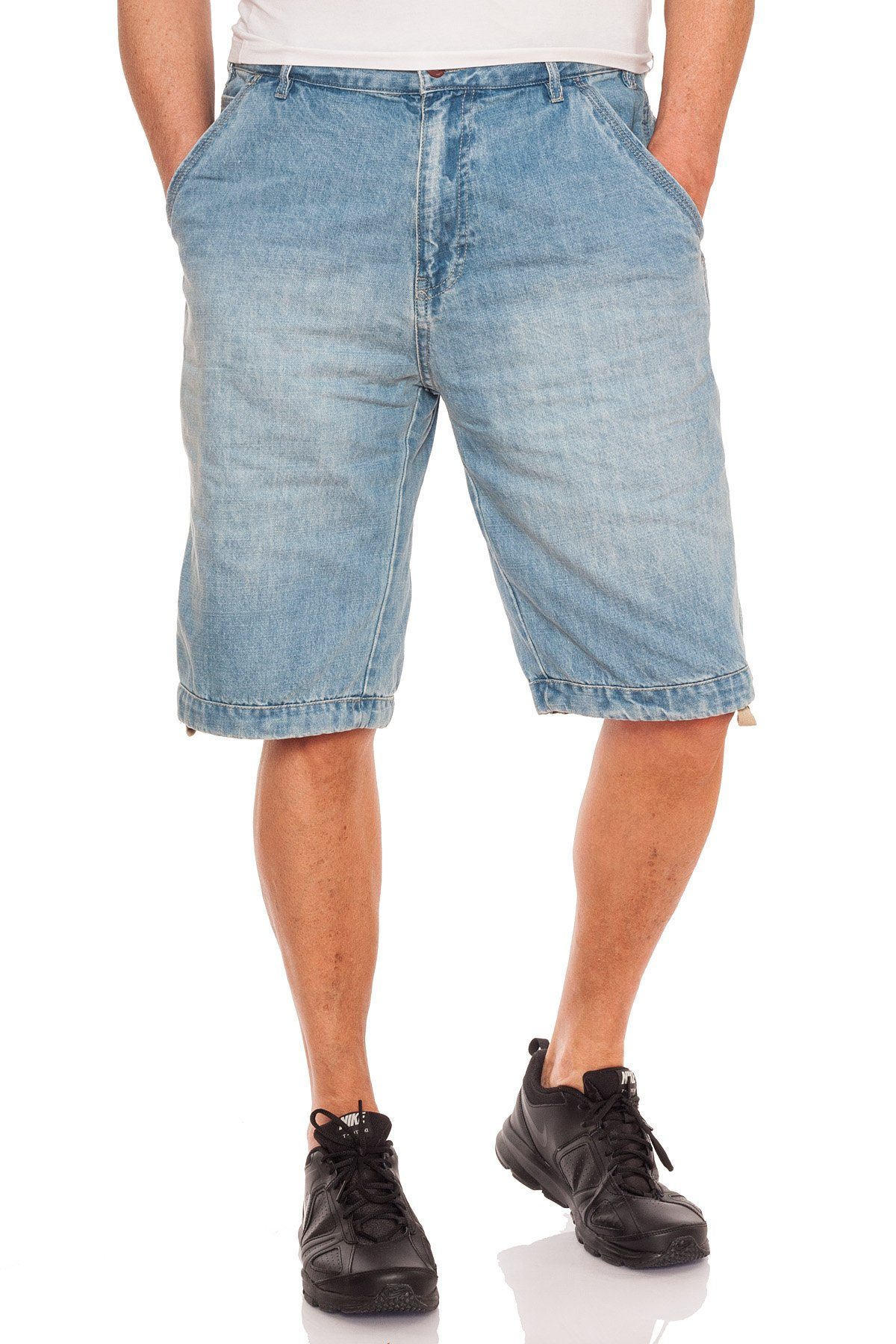 Jet Lag Jeansshorts im Worker Style Washed Denim