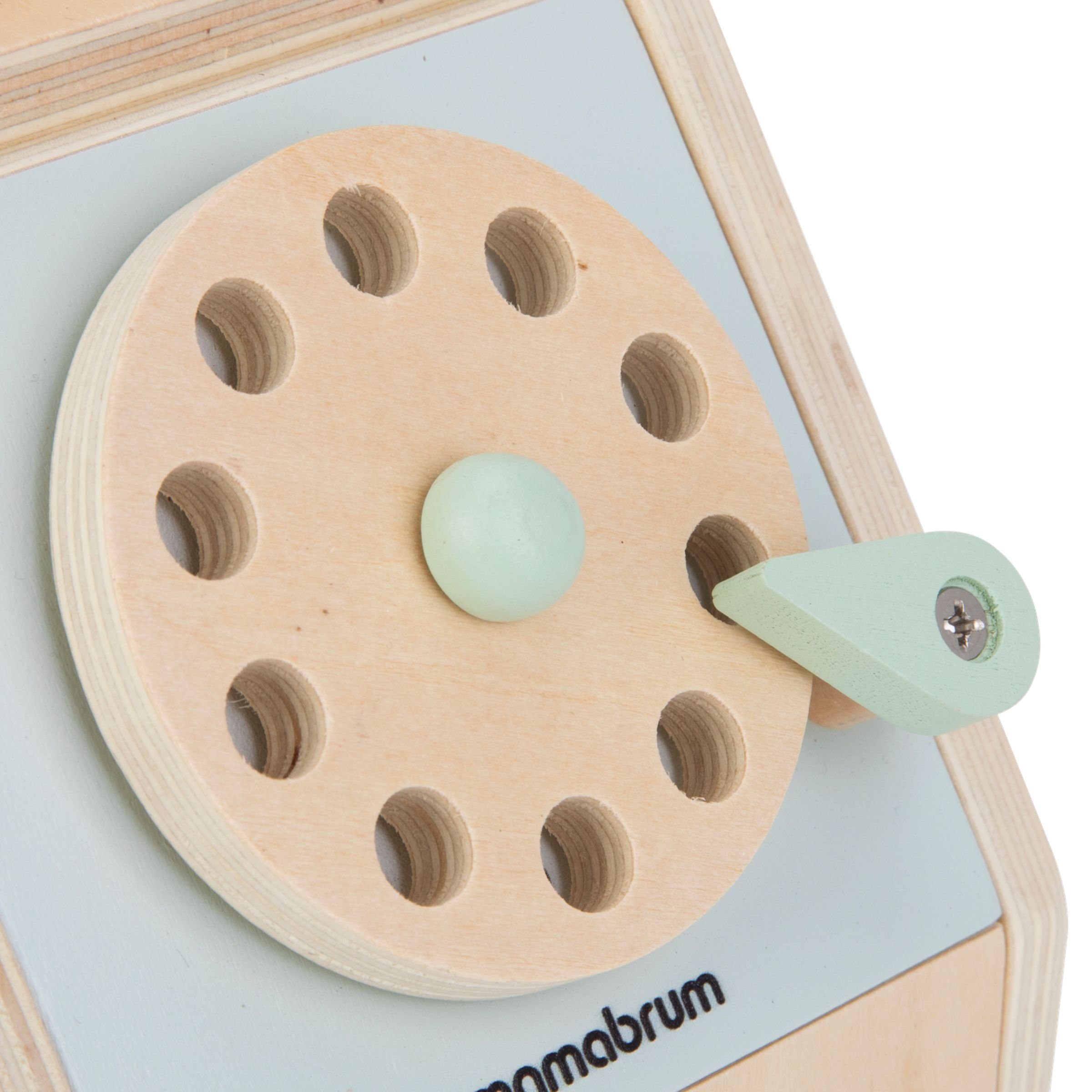 Mamabrum Kinder-Haushaltsset - Retro Holztelefon mit Wählscheibe