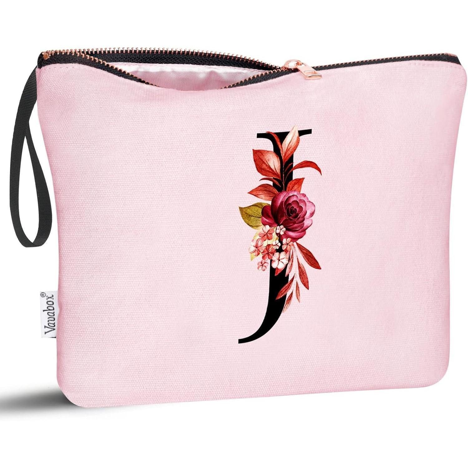 LuxusKollektion Kosmetiktasche Kosmetiktasche Personalisierte AZ Frauen Brautjungfern Pink J