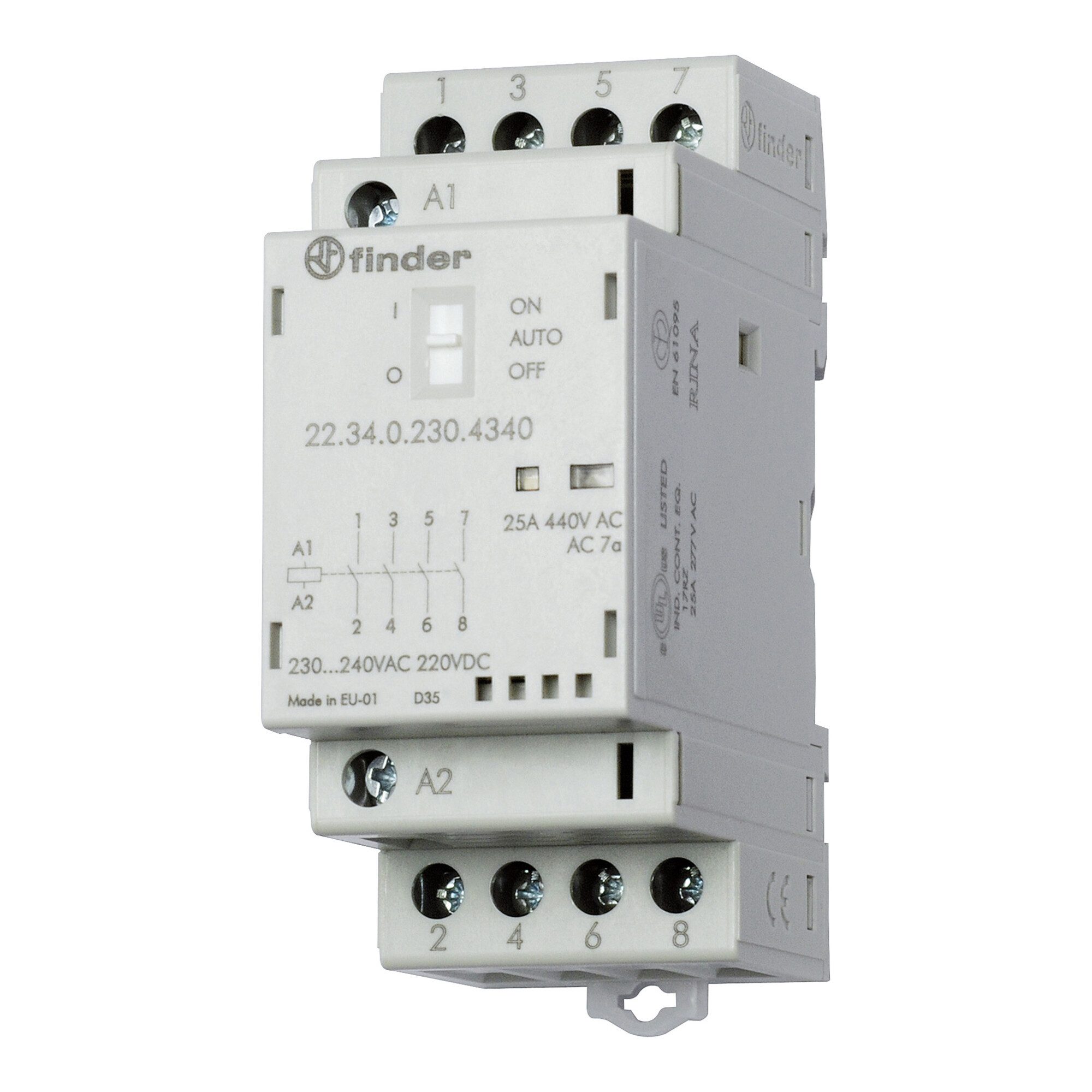 finder LED-Leuchtmittel Finder Installationsschütz 230VAC/DC,4S,LED 22.34.0.230.4340