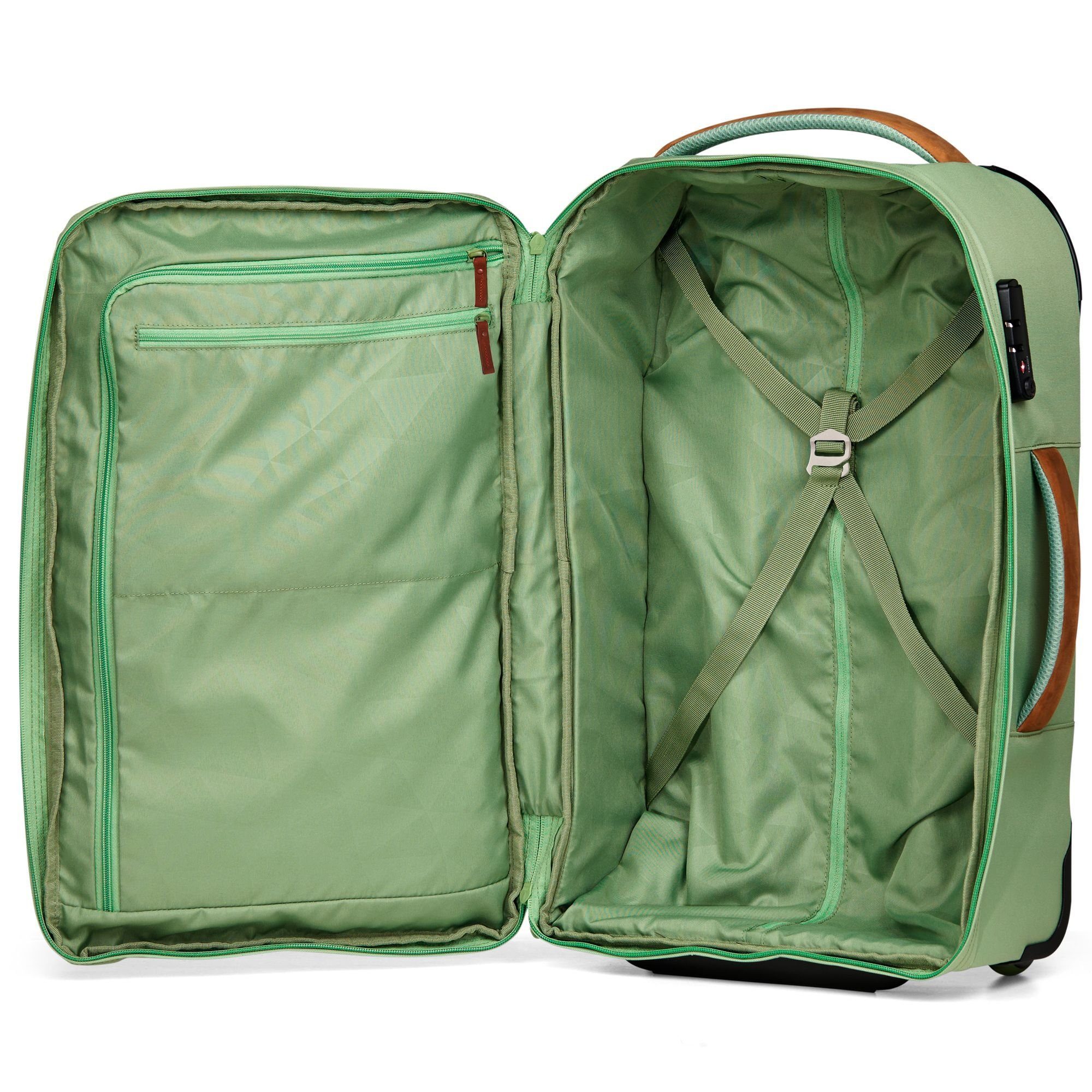 Polyester Handgepäck-Trolley green 2 Satch Rollen, Flow, pure jade