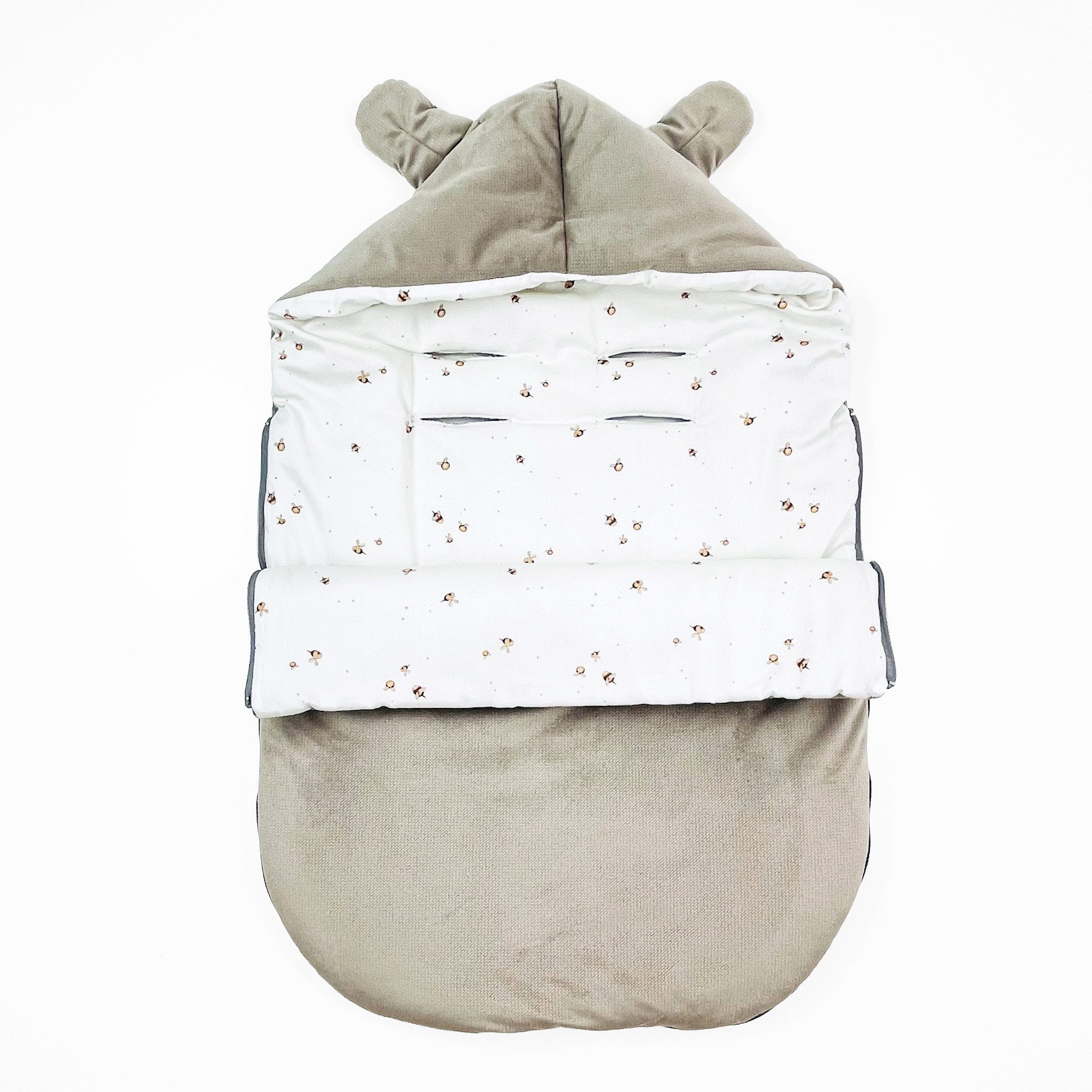 BABEES Fußsack Fußsack BABYFUßSACK für Babyschale Frühling Übergang warm mit Füllung, Einschlagdecke Fußsack Universal Baby GANZJÄHRIG
