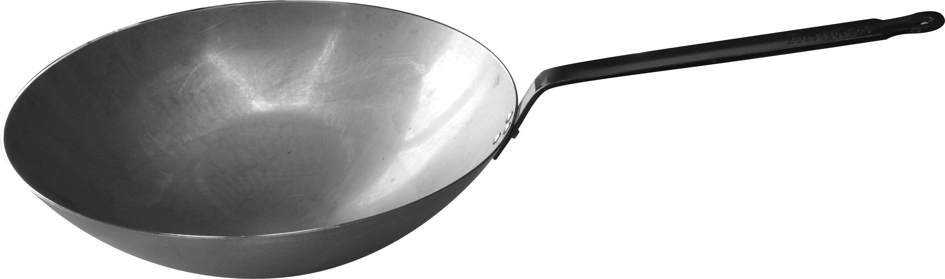 PINTINOX Wok Pinti Excalibur, Eisen (1-tlg), Induktionsgeeignet, mit  Stilgriff, Ø 34 cm | Crepepfannen