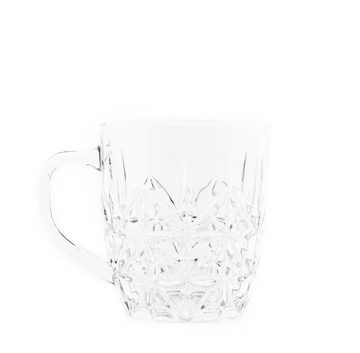 Almina Teeglas 6er-Gläser Set mit Henkel Teeglas Kaffeeglas Transparent mit Design