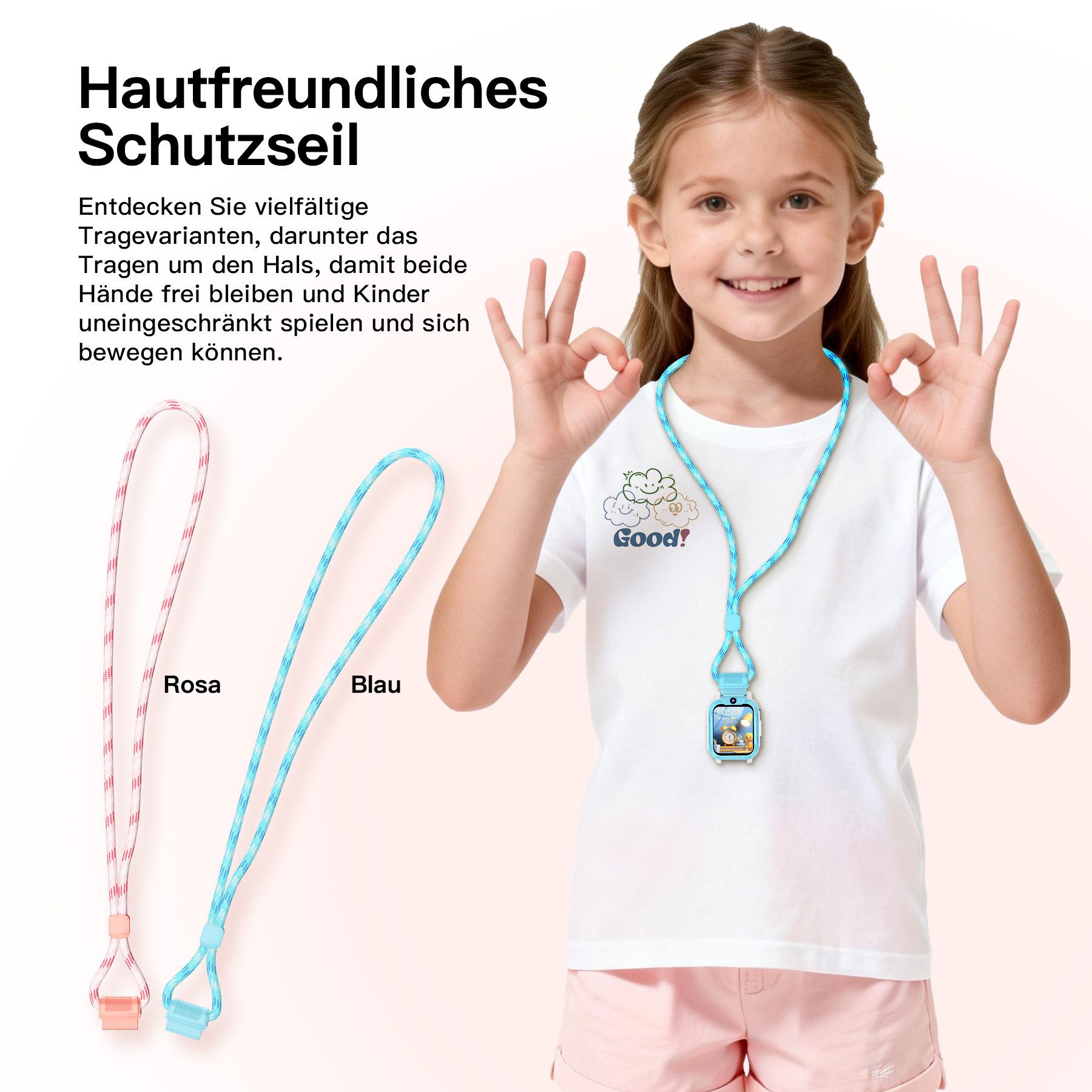 blackview Kinder mit GPS und Telefon 4G,7-Tage Akku,SOS-Notruf, IP68 Wasserdicht Smartwatch